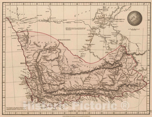 Historic Map : 1825 Cape of Good Hope - Vintage Wall Art