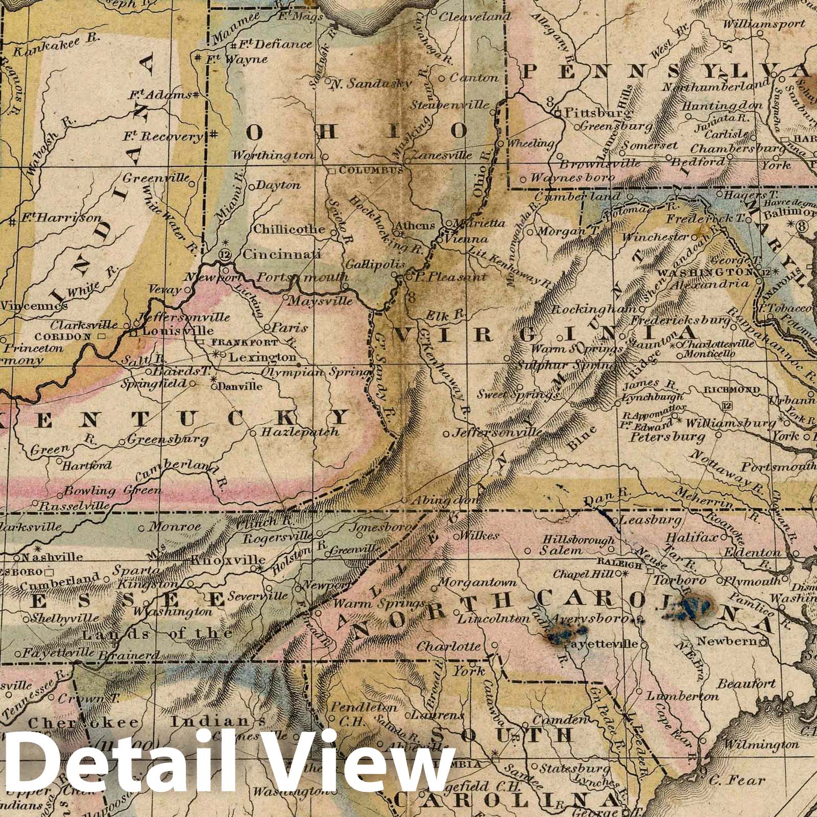 United States Map 1821 - Woodbridge's Larger Atlas Historical Map Print