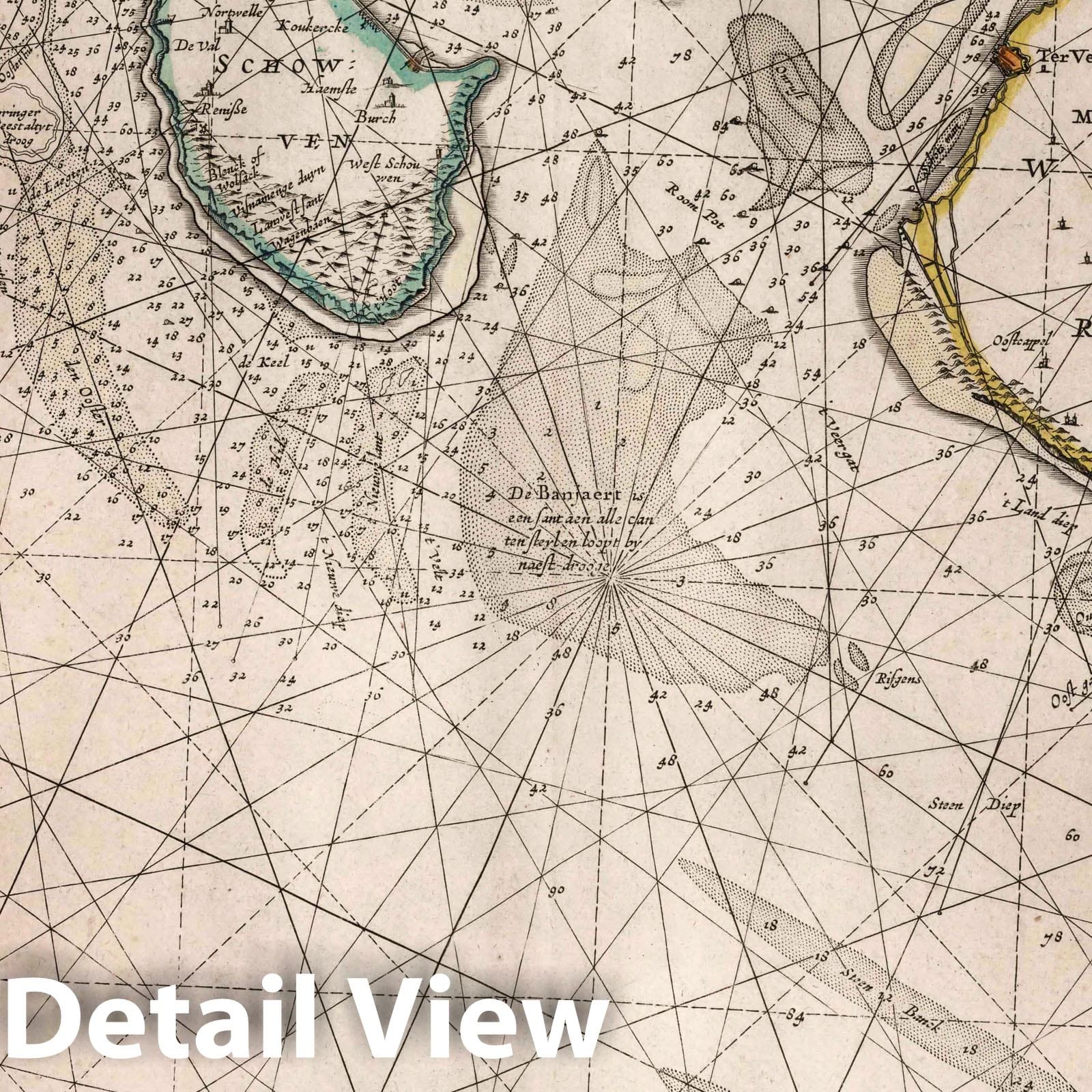 Zeeland Coast - Nautical Chart, 1667 - Historical Map Print