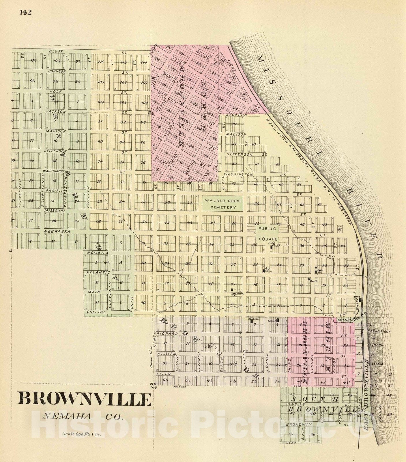 Historic Map : 1885 Brownville. - Vintage Wall Art