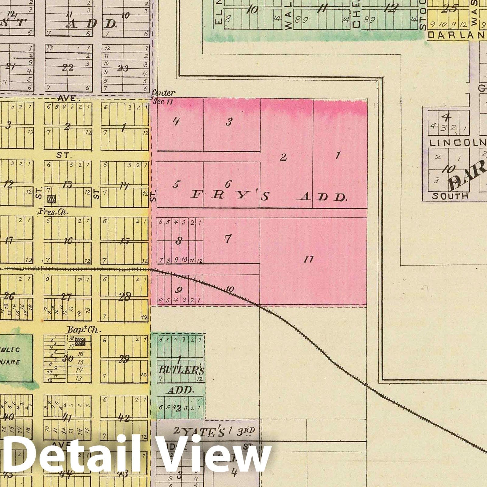 Yates Center and Toronto, Woodson County, Kansas - Military Map, 1887