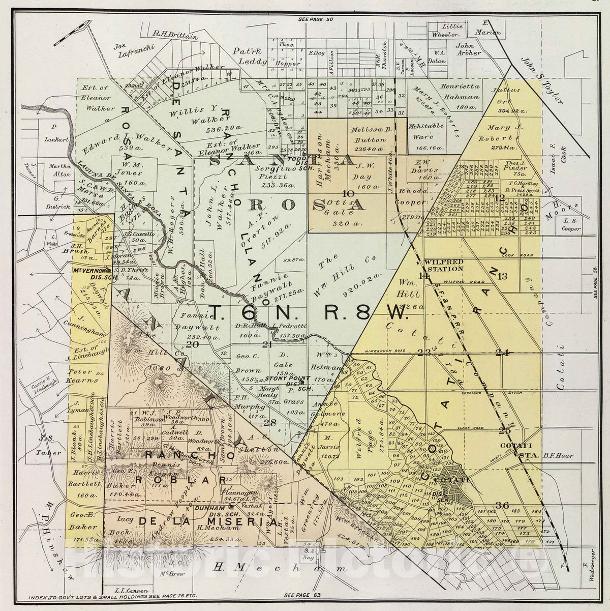 Historic Map : 1898 6 N, 8 W. - Vintage Wall Art