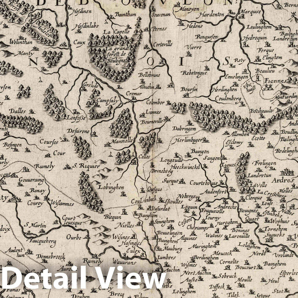 Historic Map : Artois , France 1632 Bolonia & Guinis Comitatus. , Vintage Wall Art