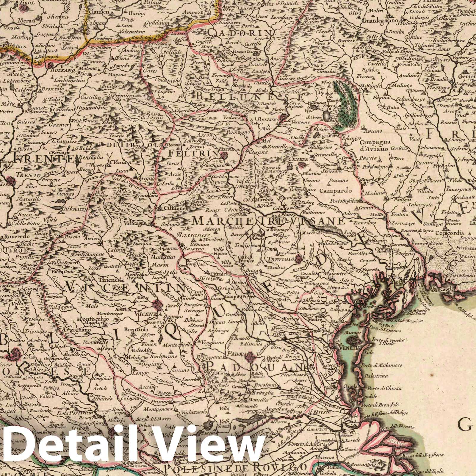 Venice, Italy 1706 Historical Map Print - Atlas Francois Reproduction