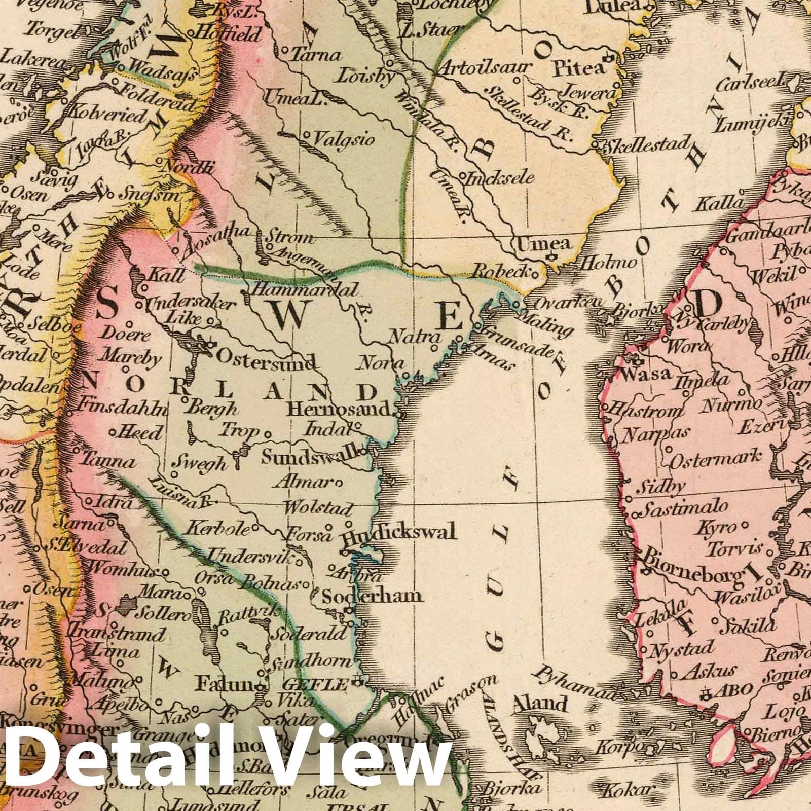 Norway, Sweden, Finland & Iceland 1808 Historical Map Print
