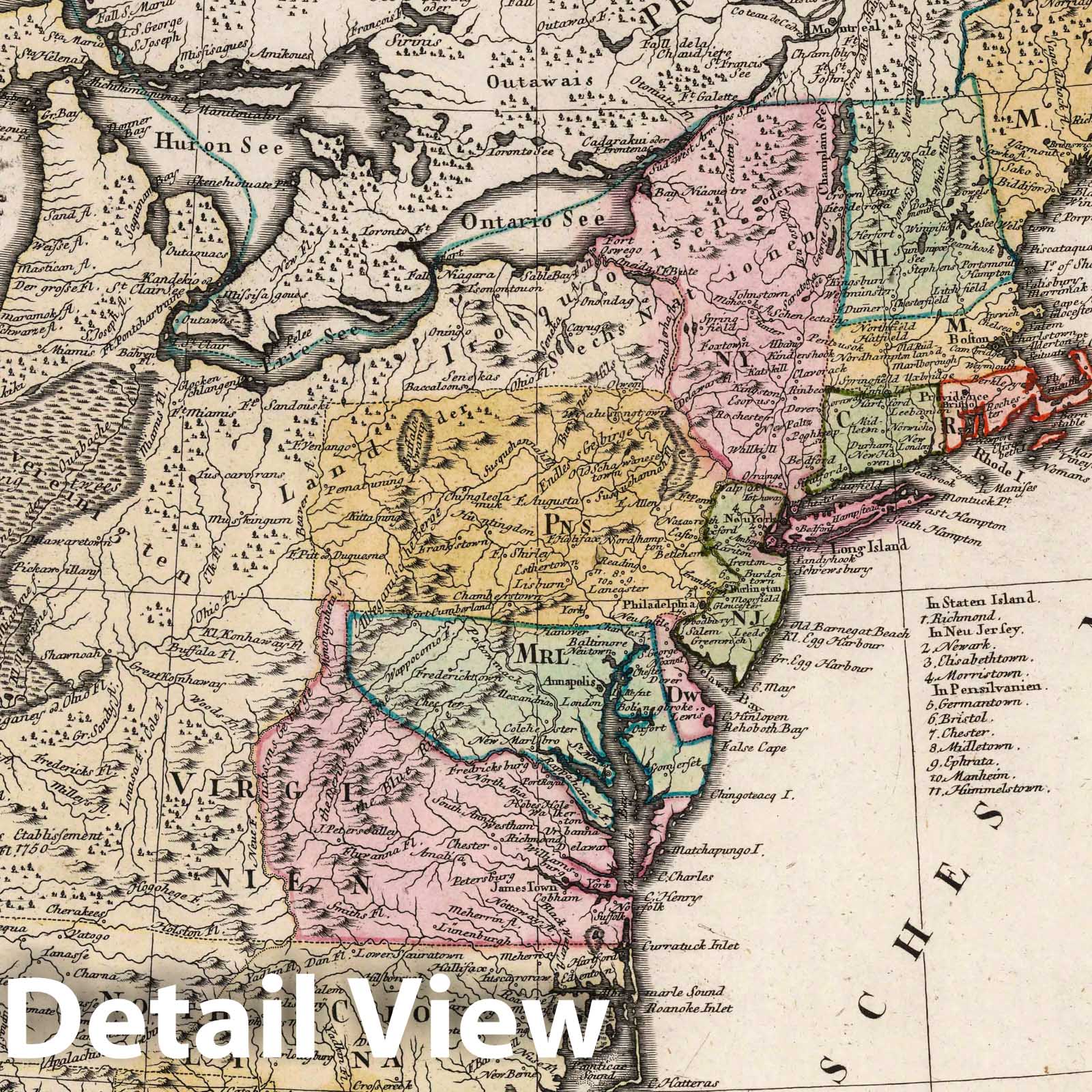 United States, 1784 - Historical Map Print from Composite Atlas