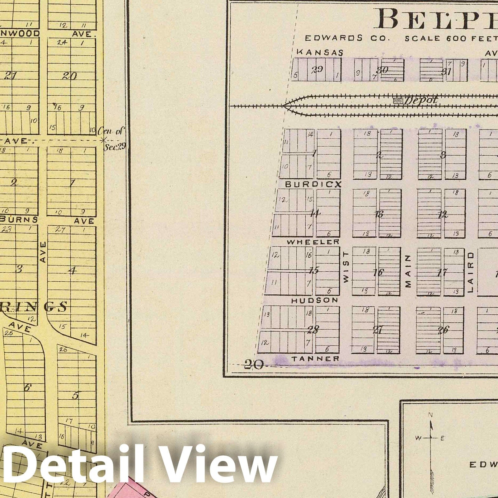Bonner Springs, Wyandotte County, Kansas - Military Map, 1887