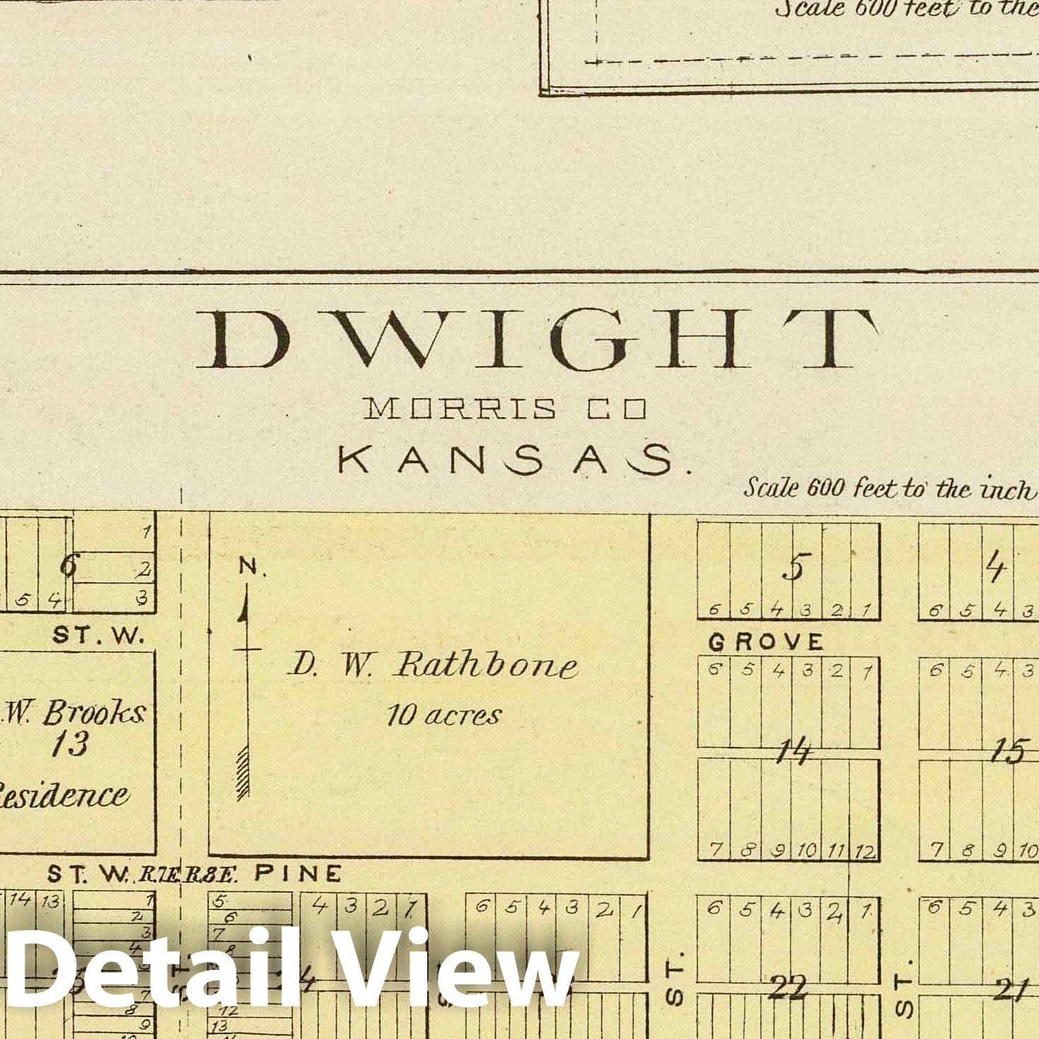 Dwight, Wilsey, Dunlap, Kansas - 1887 Historical Map Print