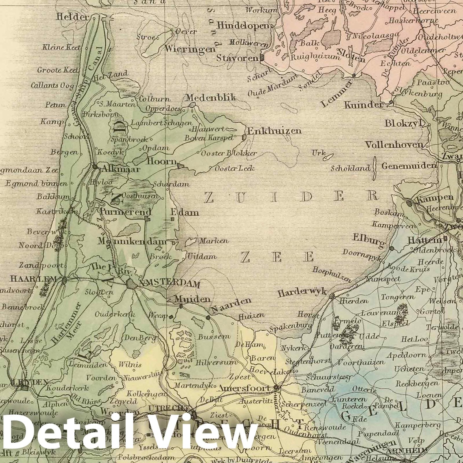 Netherlands and Belgium, 1854 - Historical Map Print