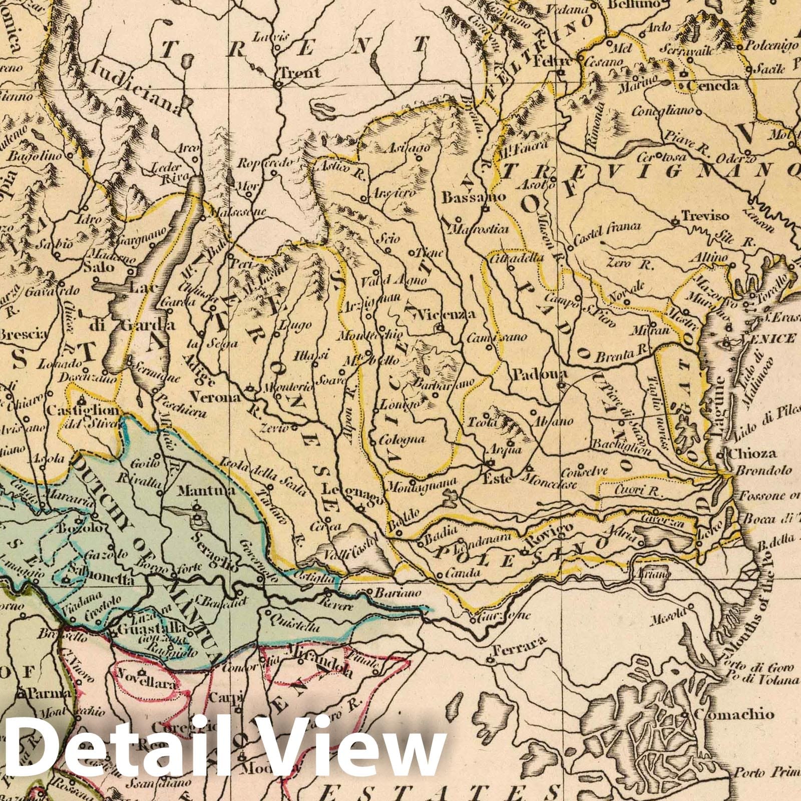 Northeast Italy, Venice, 1794 - Historical Map Print