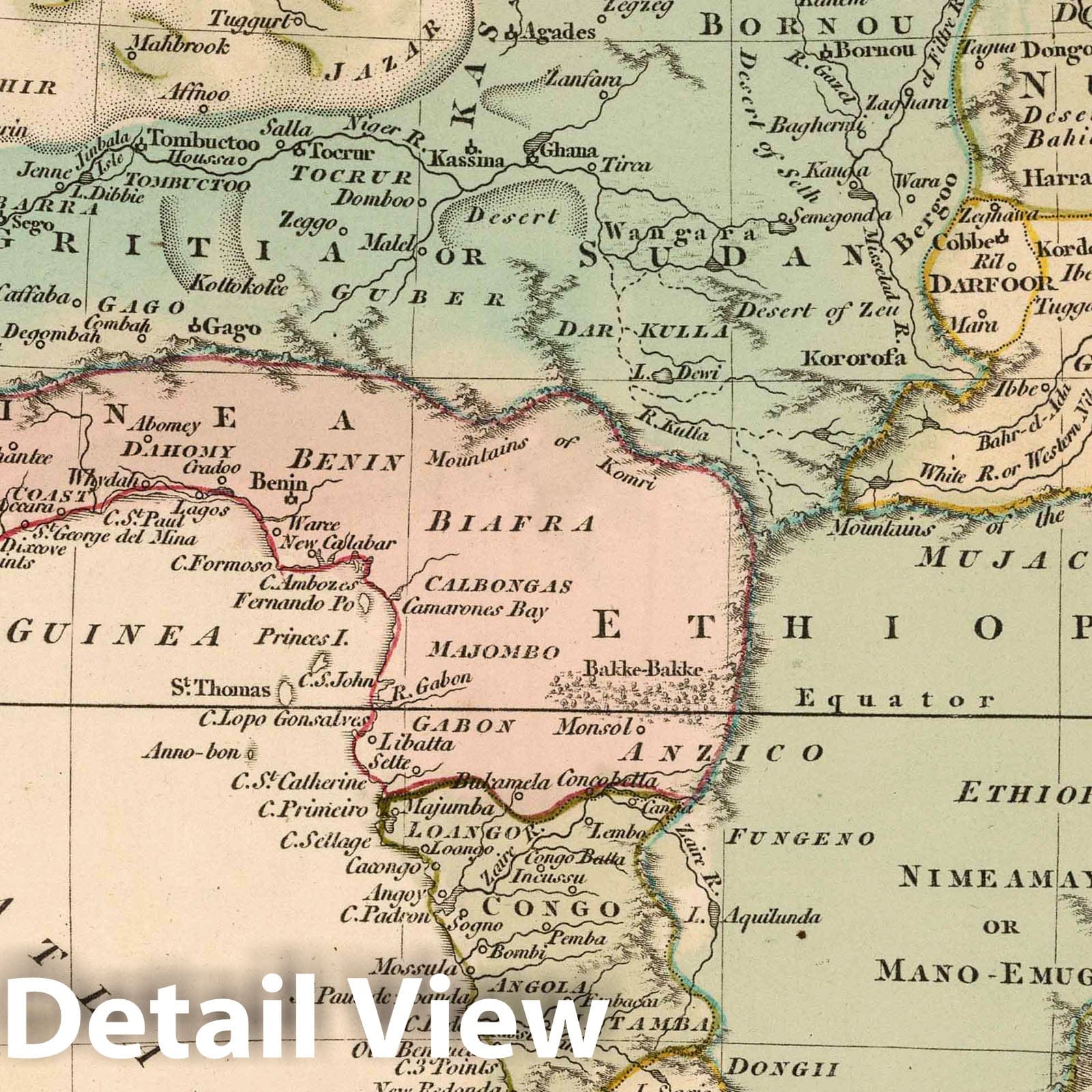 Africa and Mediterranean, 1800 - Historical Map Print