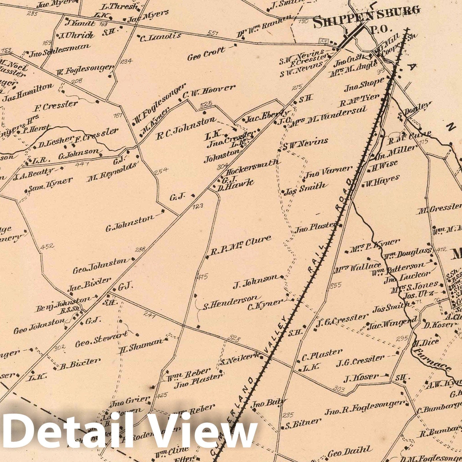 "Southampton, Orrstown, Fairview, Franklin County, Pennsylvania" - Property Map, 1868