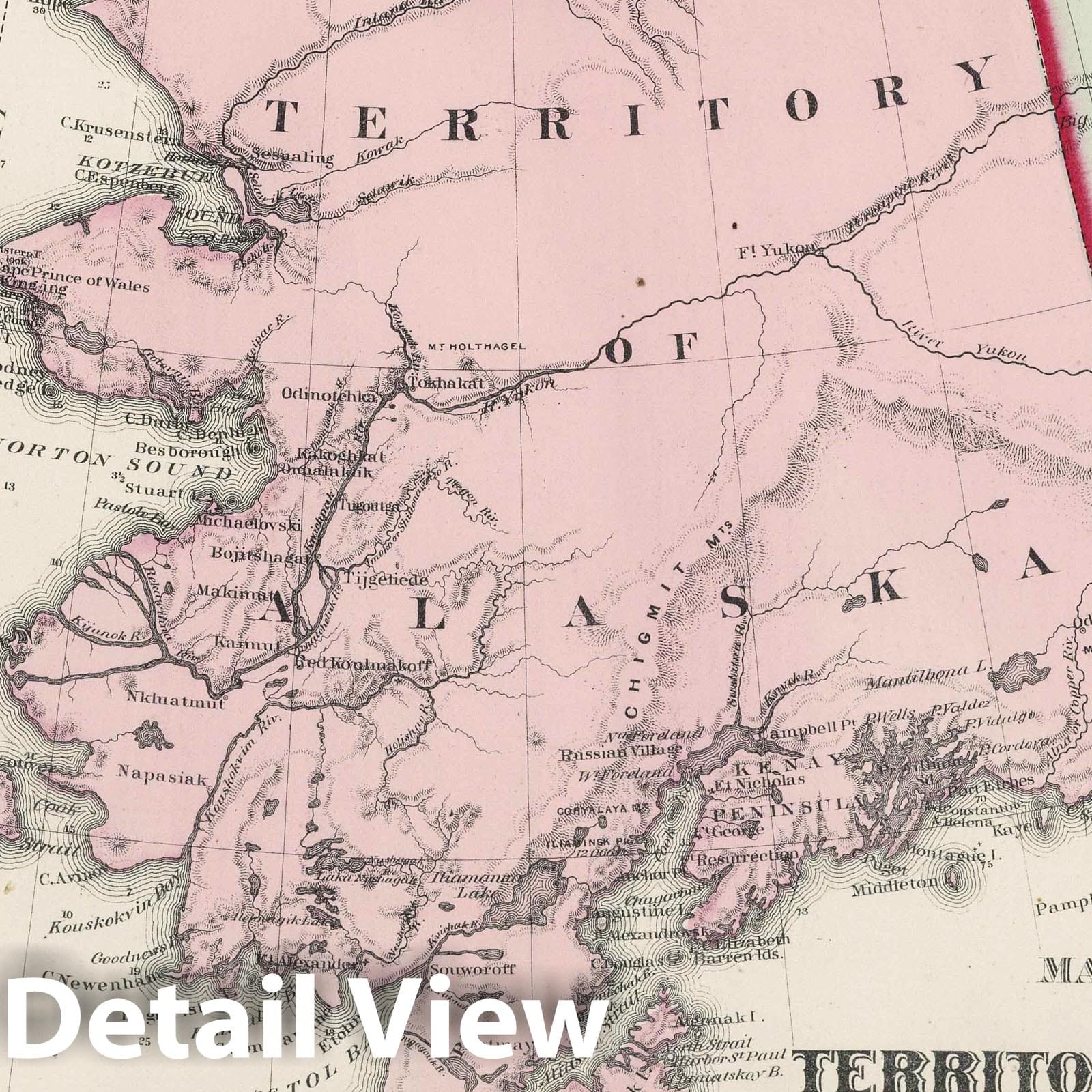 Alaska - Railroad Map, 1878 - Historical Map Print