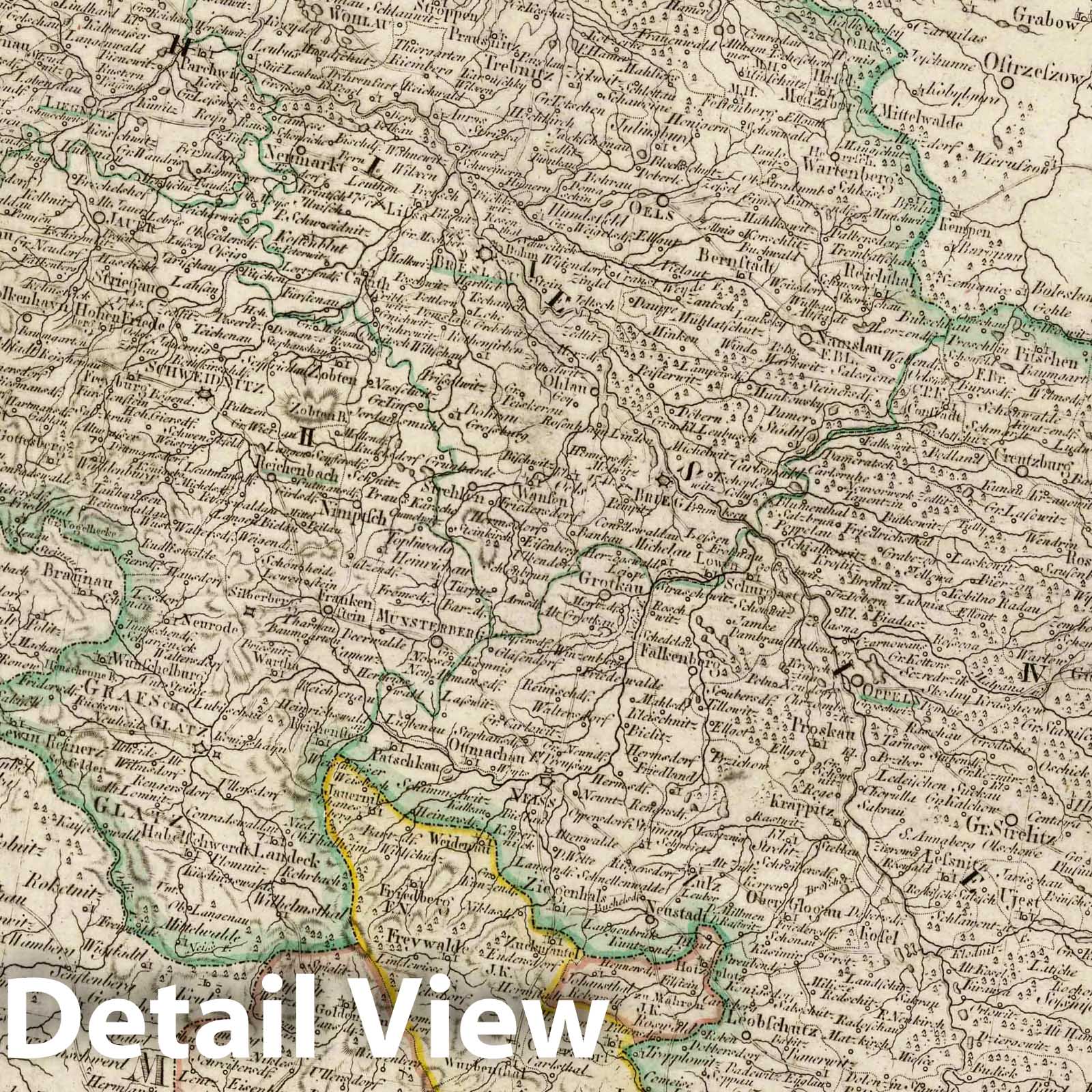 Silesia and Moravia, 1817 - Historical Map Print
