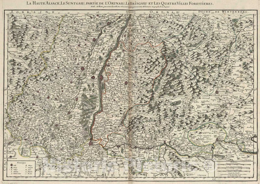 Historic Map : 1704 L'Alsace (southern sheet). - Vintage Wall Art