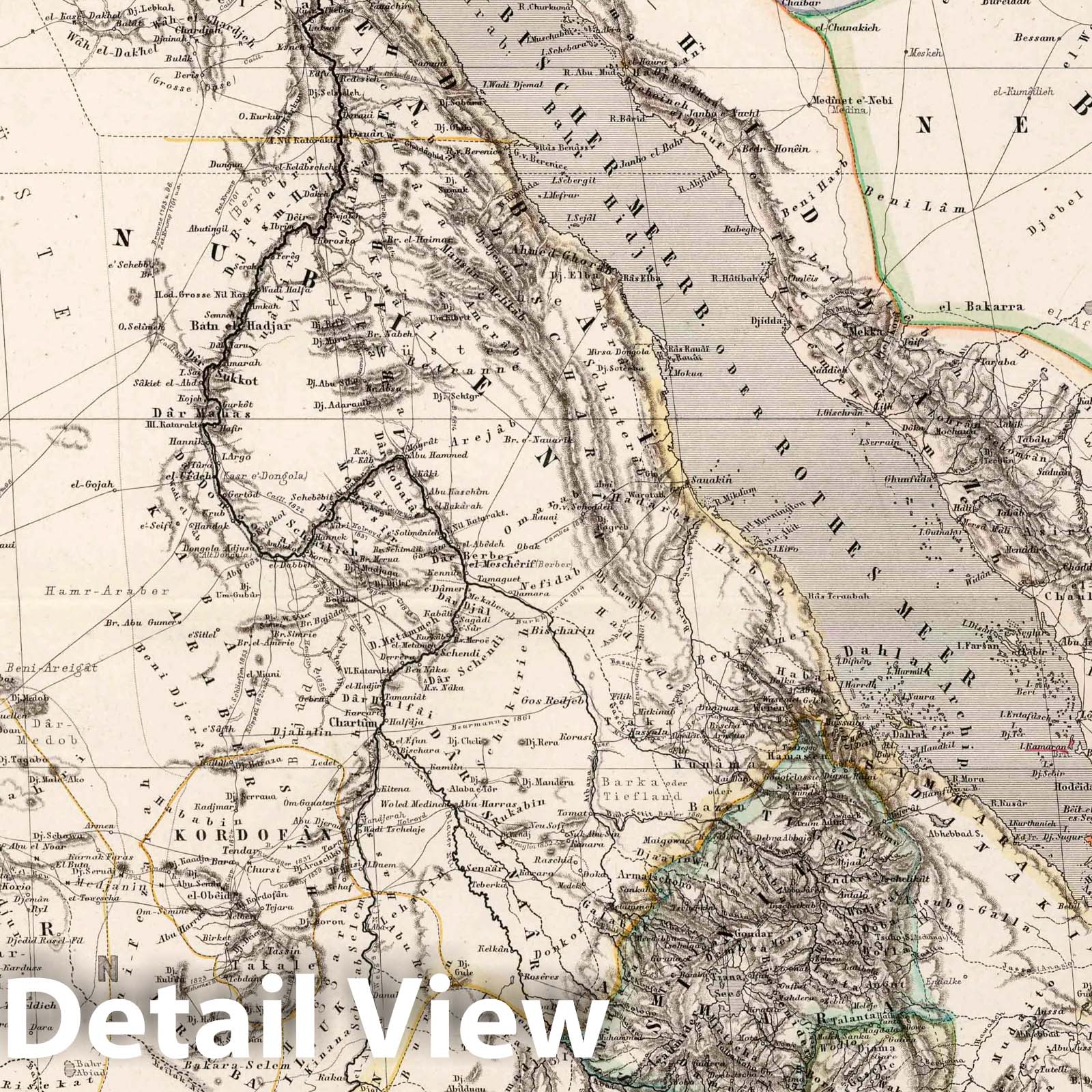 East Africa, 1879 - Historical Map Print