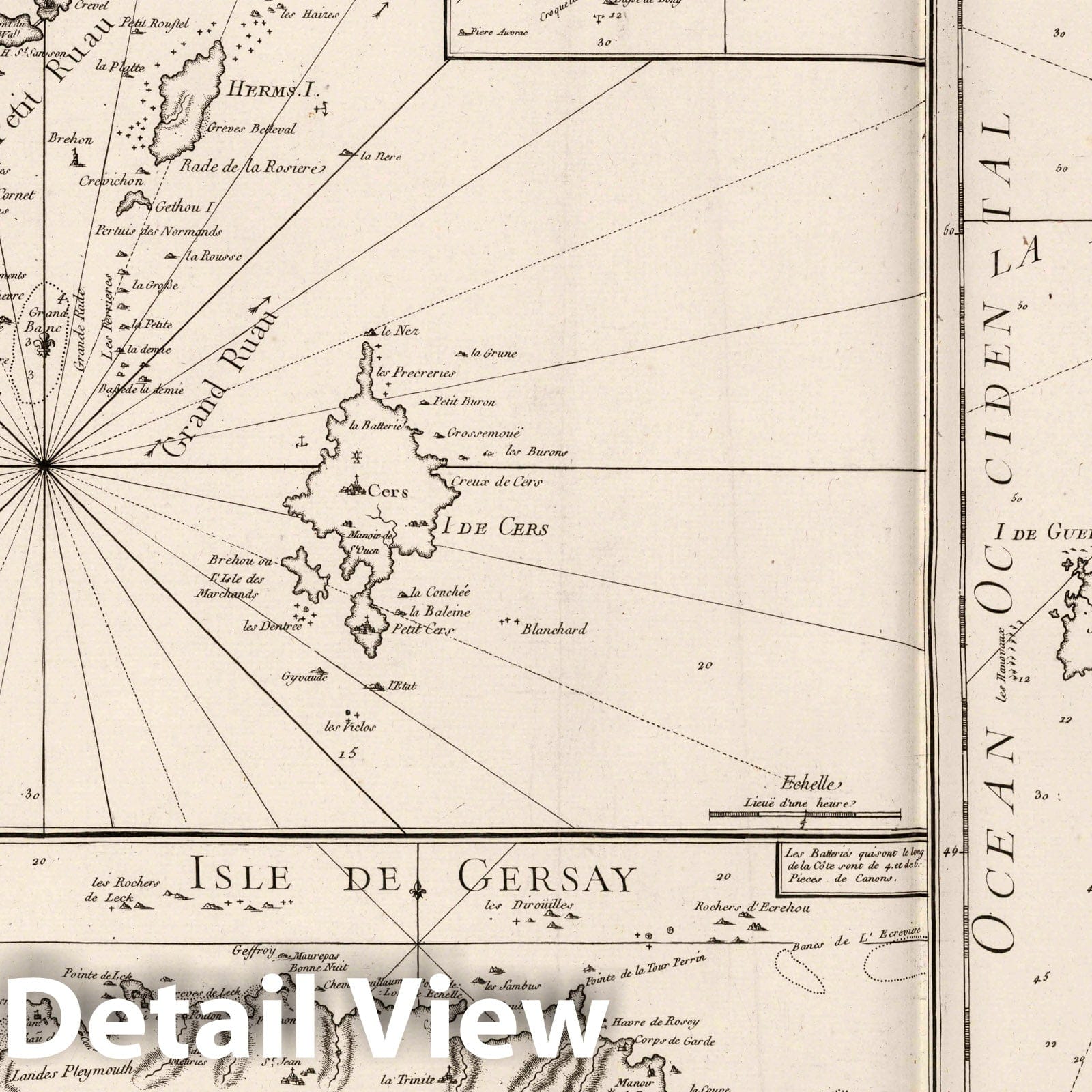 Historic Map : English Channel 1804 Isle de Guernesay. Isle D'Aurigny. Isle de Gersay. La Manche ou Canal de France. , Vintage Wall Art