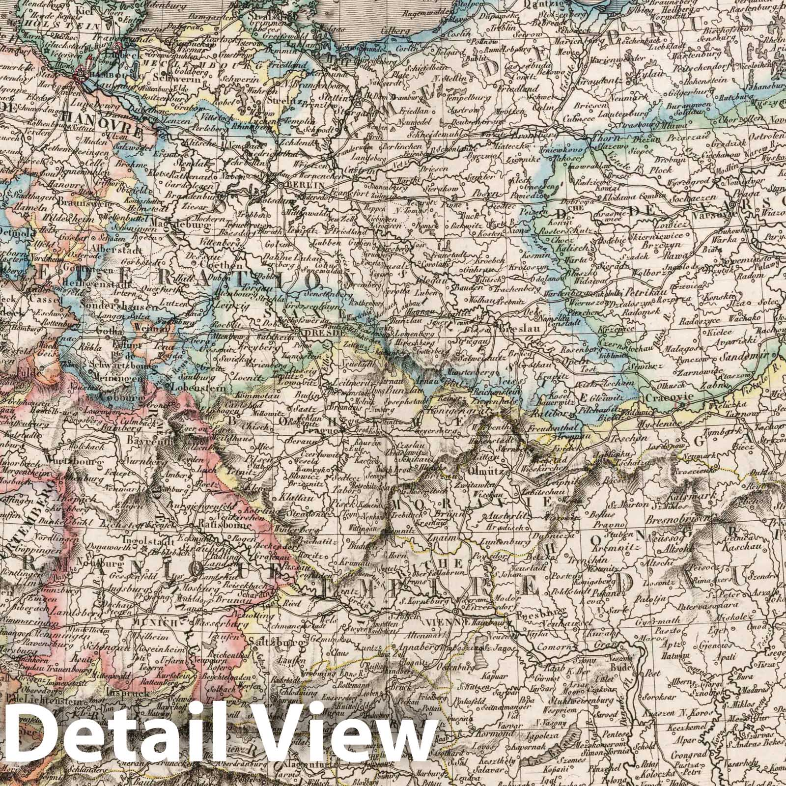 General Map of the Theater of War and Congress of Vienna, 1804 - Historical Map Print