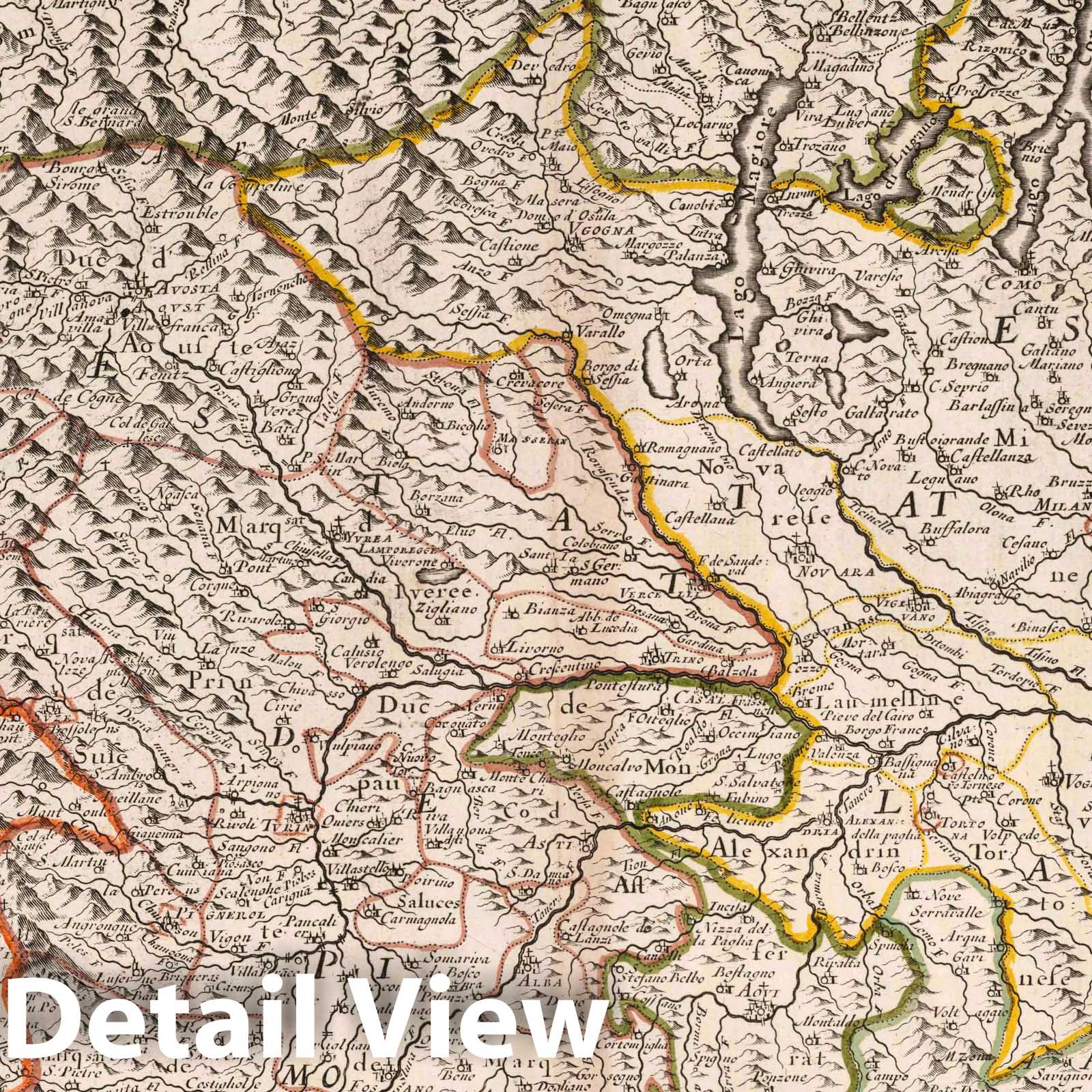 Upper Lombardy Italy 1697 Historical Map Print