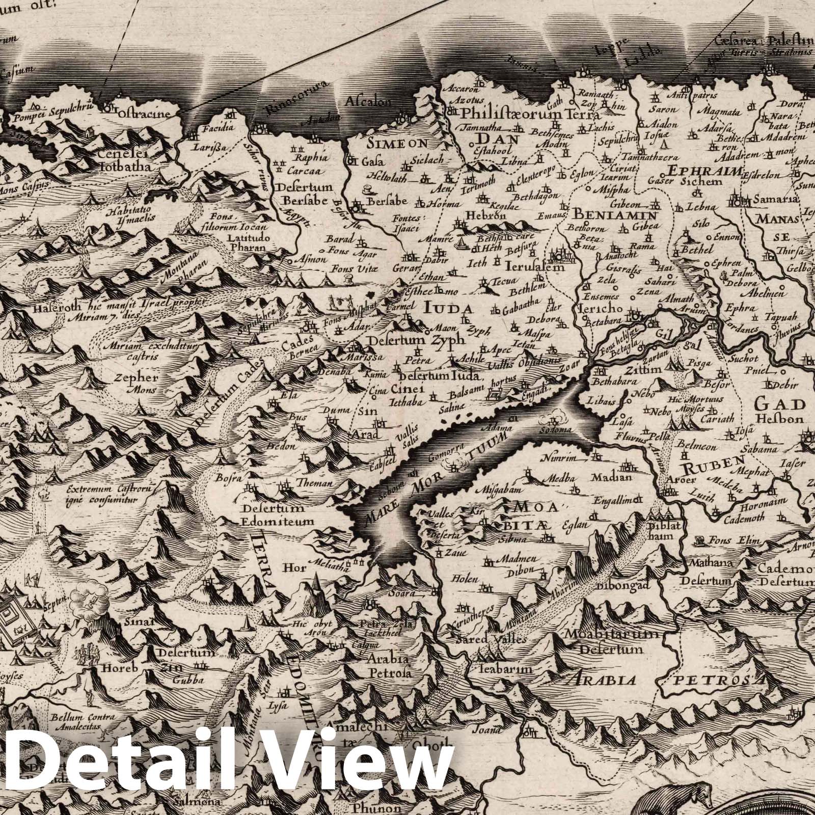 Palestine, 1629 - Historical Map Print by Willem Blaeu