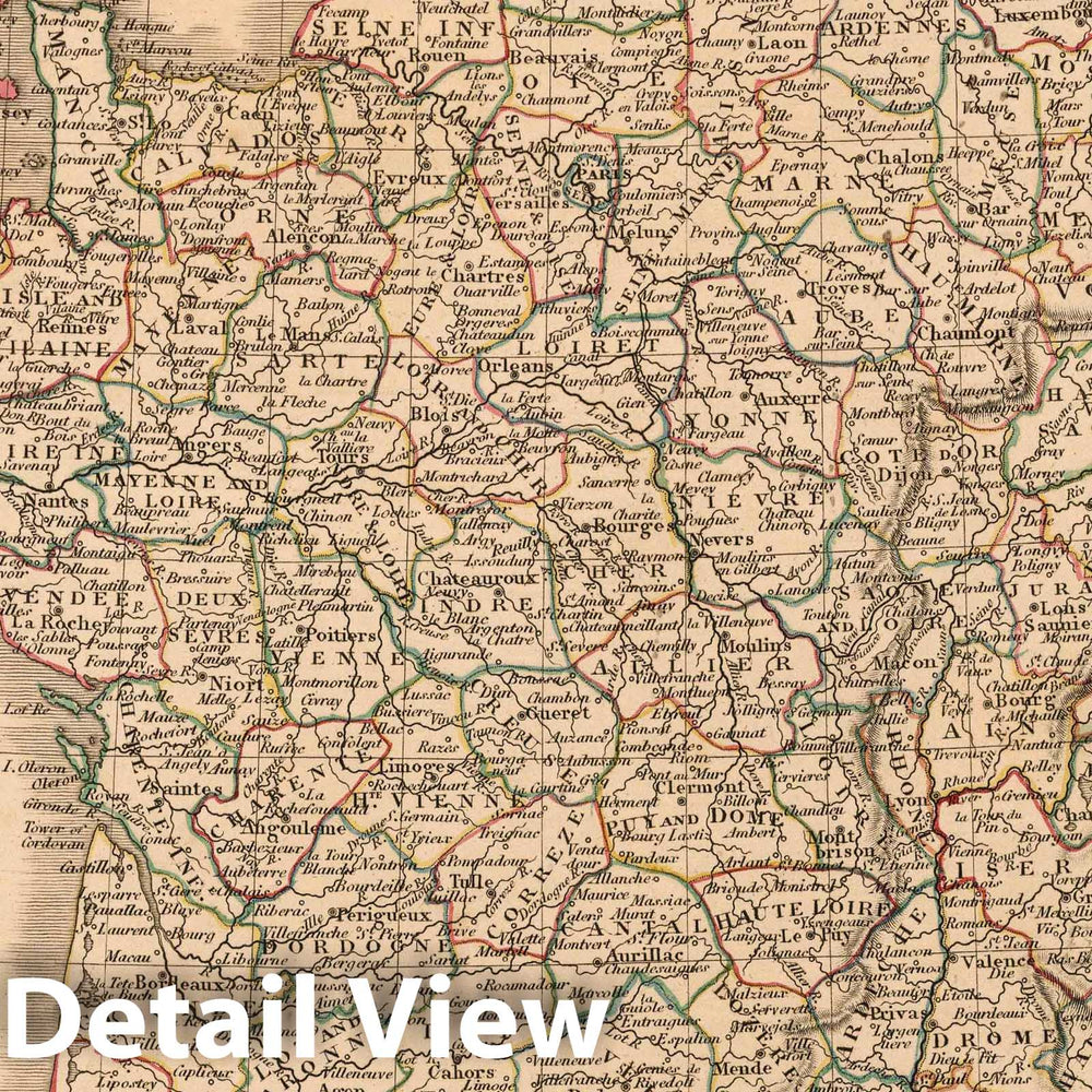 Historic Map : 1808 France in Departments. - Vintage Wall Art