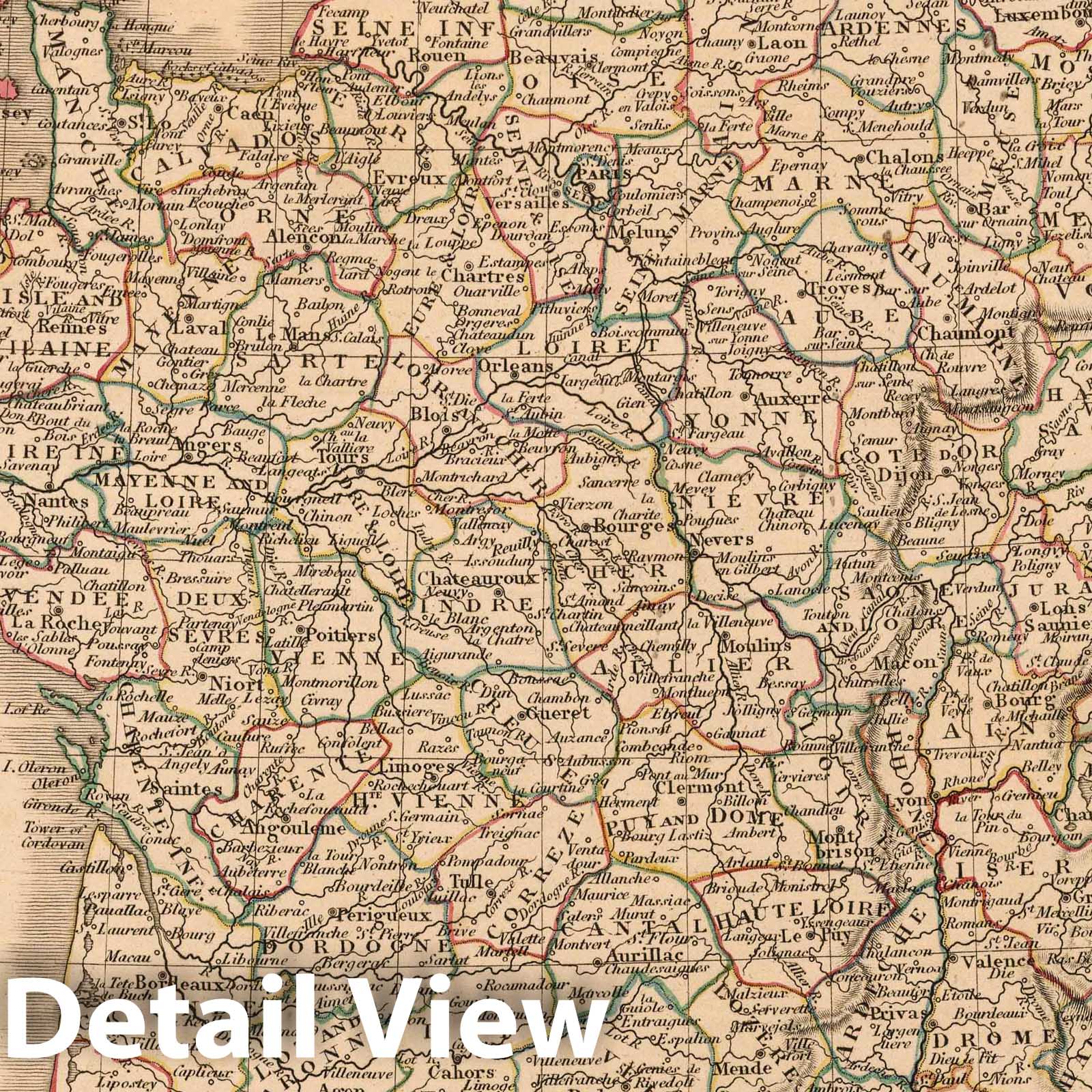 France in Departments, 1808 - Historical Map Print