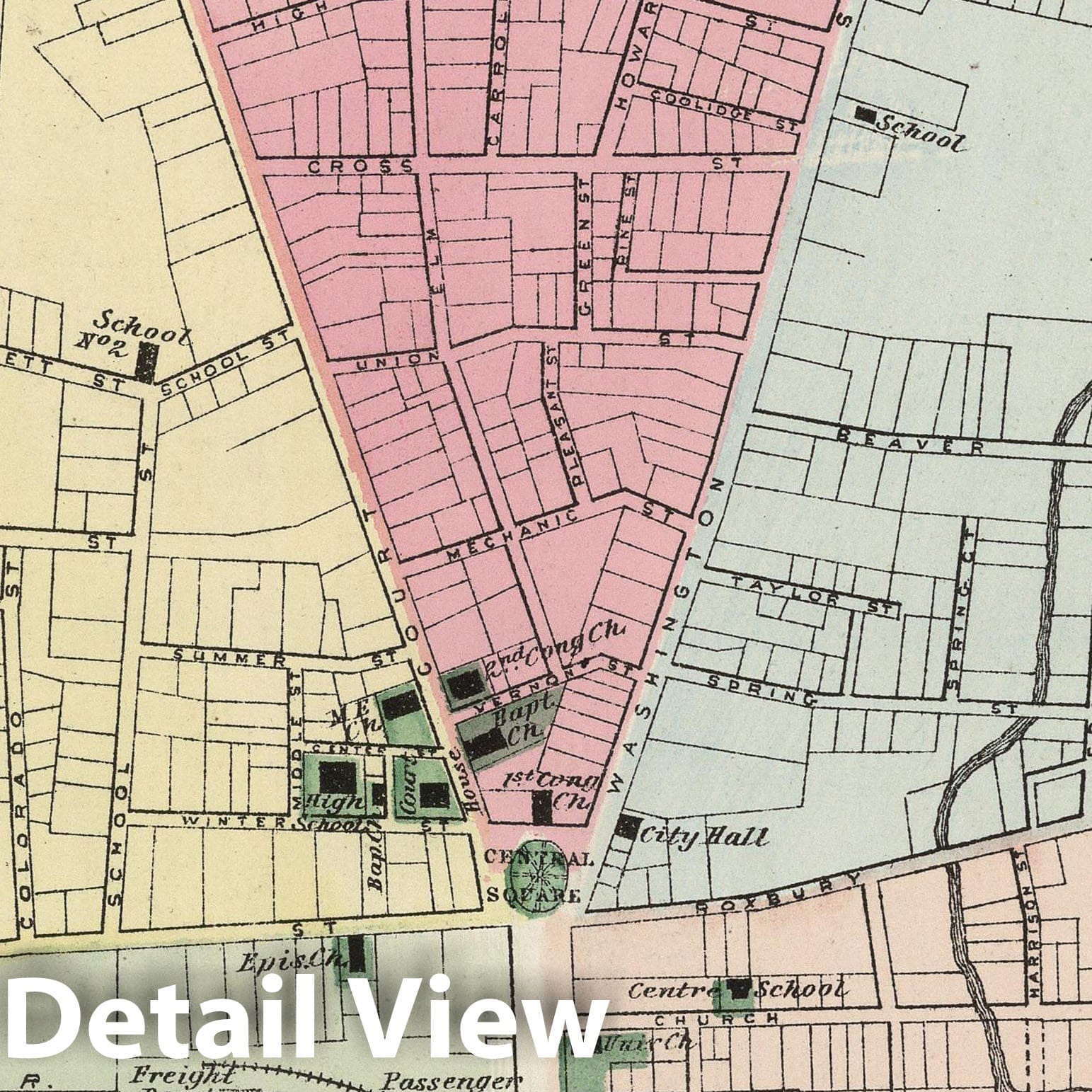 Keene - Railroad Map, 1877 - Historical Map Print