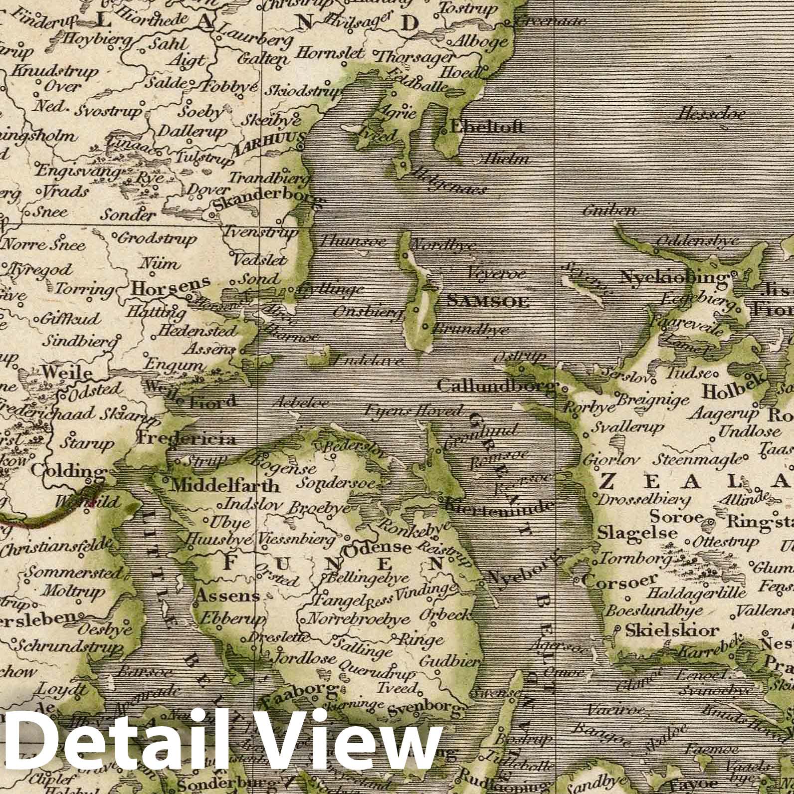 Denmark - River Map, 1817 - Arrowsmith Atlas Reproduction