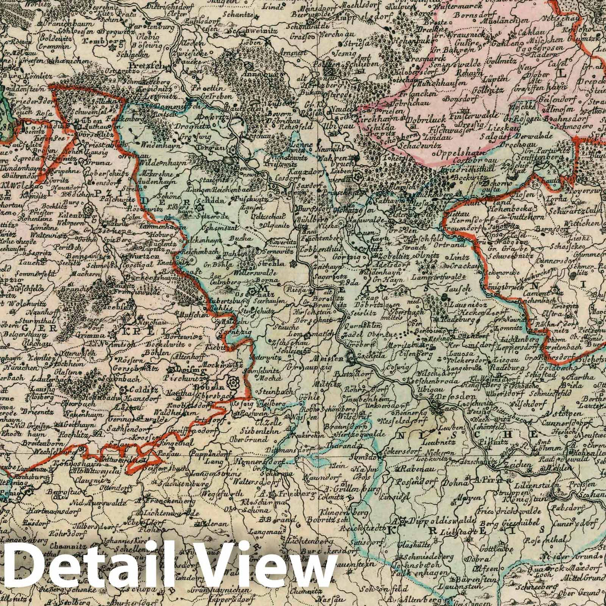 Meissen and Lusatia - River Map, 1753 - Historical Map Reproduction