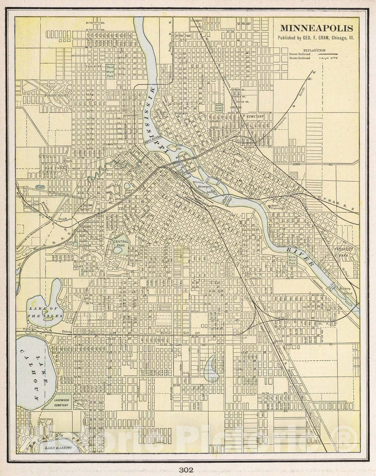 Historic Map : 1901 Minneapolis - Vintage Wall Art