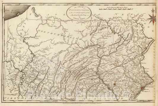 Historic Wall Map : 1811 Pennsylvania. - Vintage Wall Art