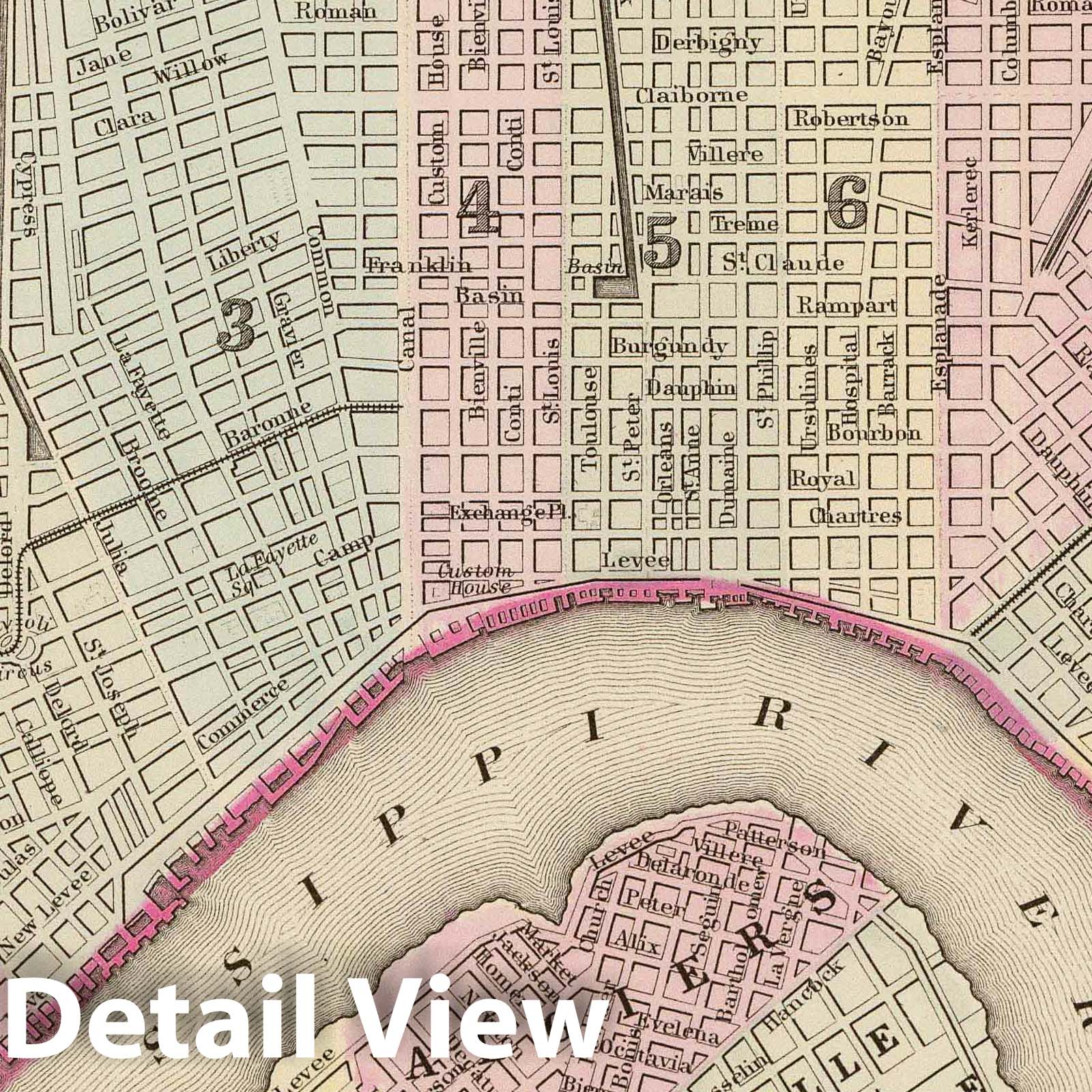 New Orleans, 1880 - Historical City Plan Map Print