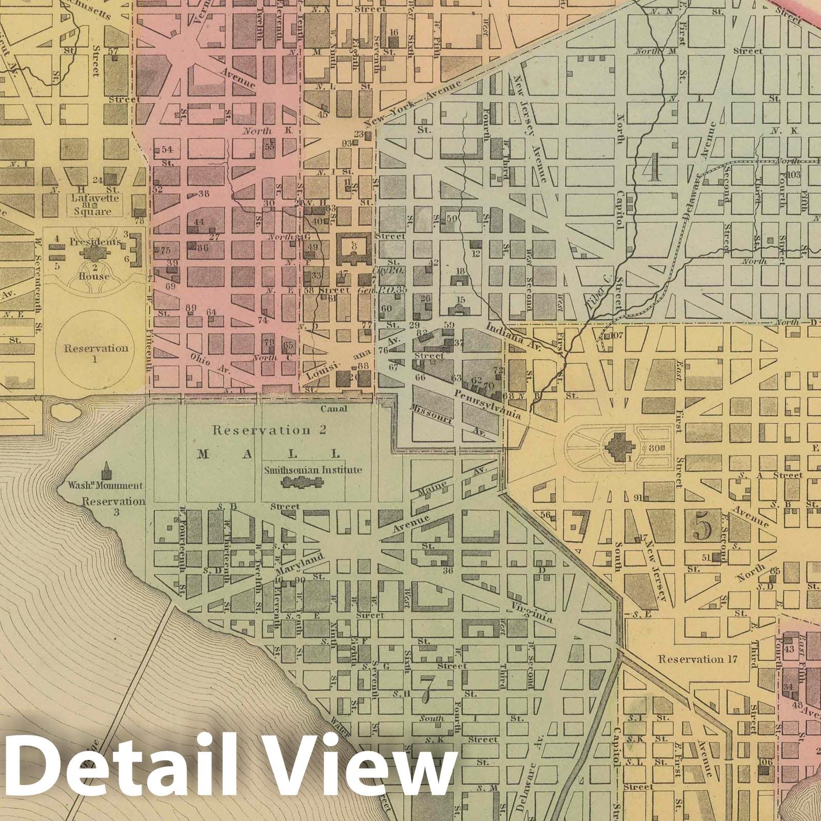 Washington, D.C. - Railroad Map, 1859 - Mitchell's Atlas