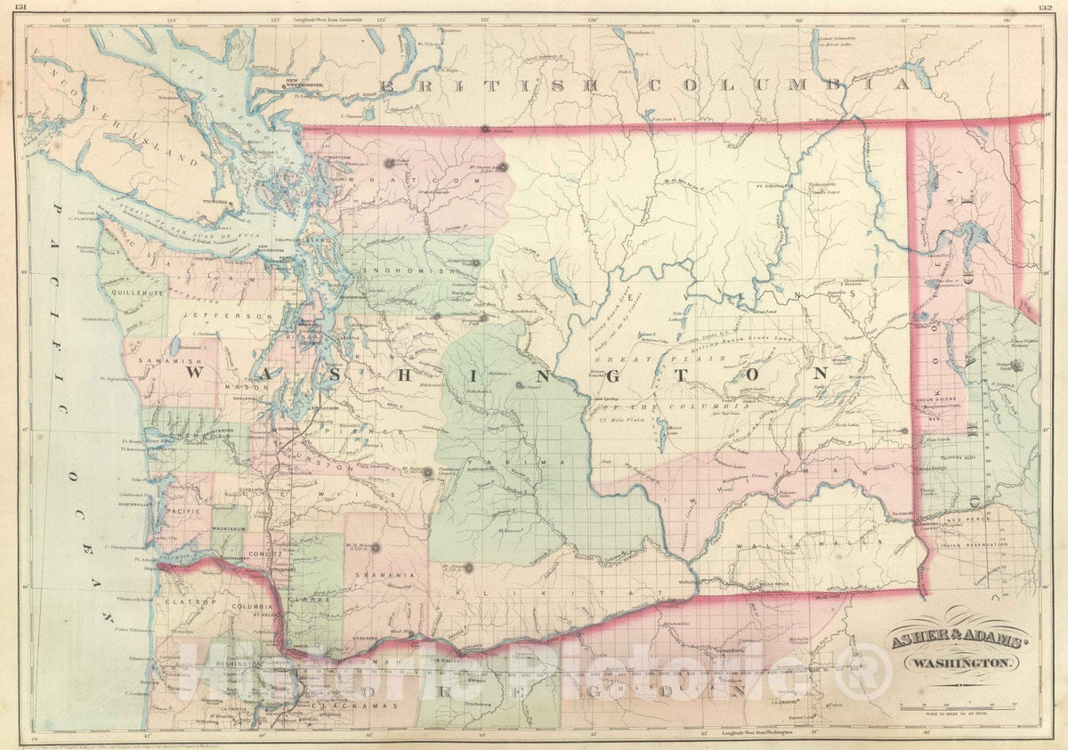 Historic Map : Commercial Reference Book - 1875 Washington. - Vintage Wall Art