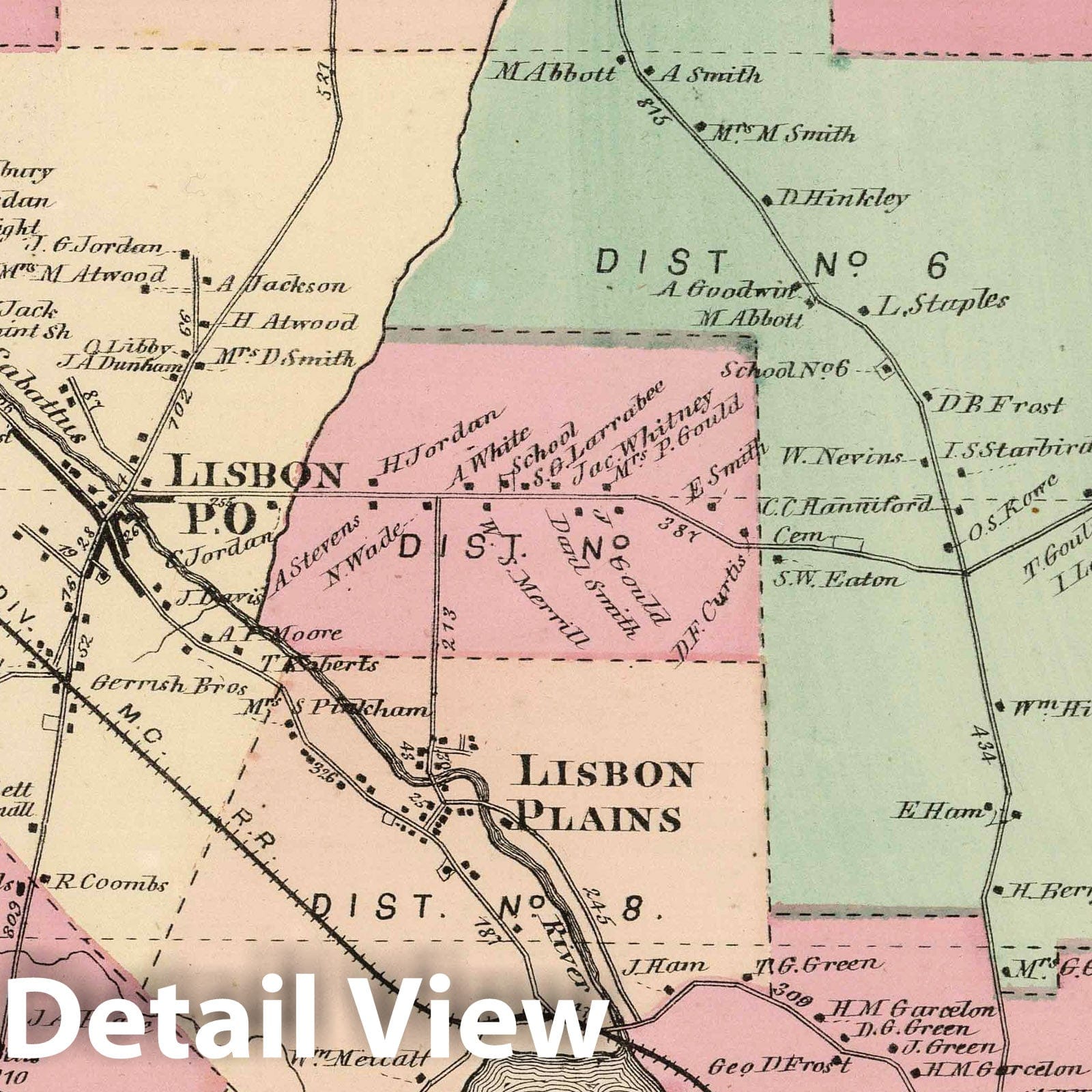 Lisbon Township, Androscoggin County, Maine - Property Map, 1873