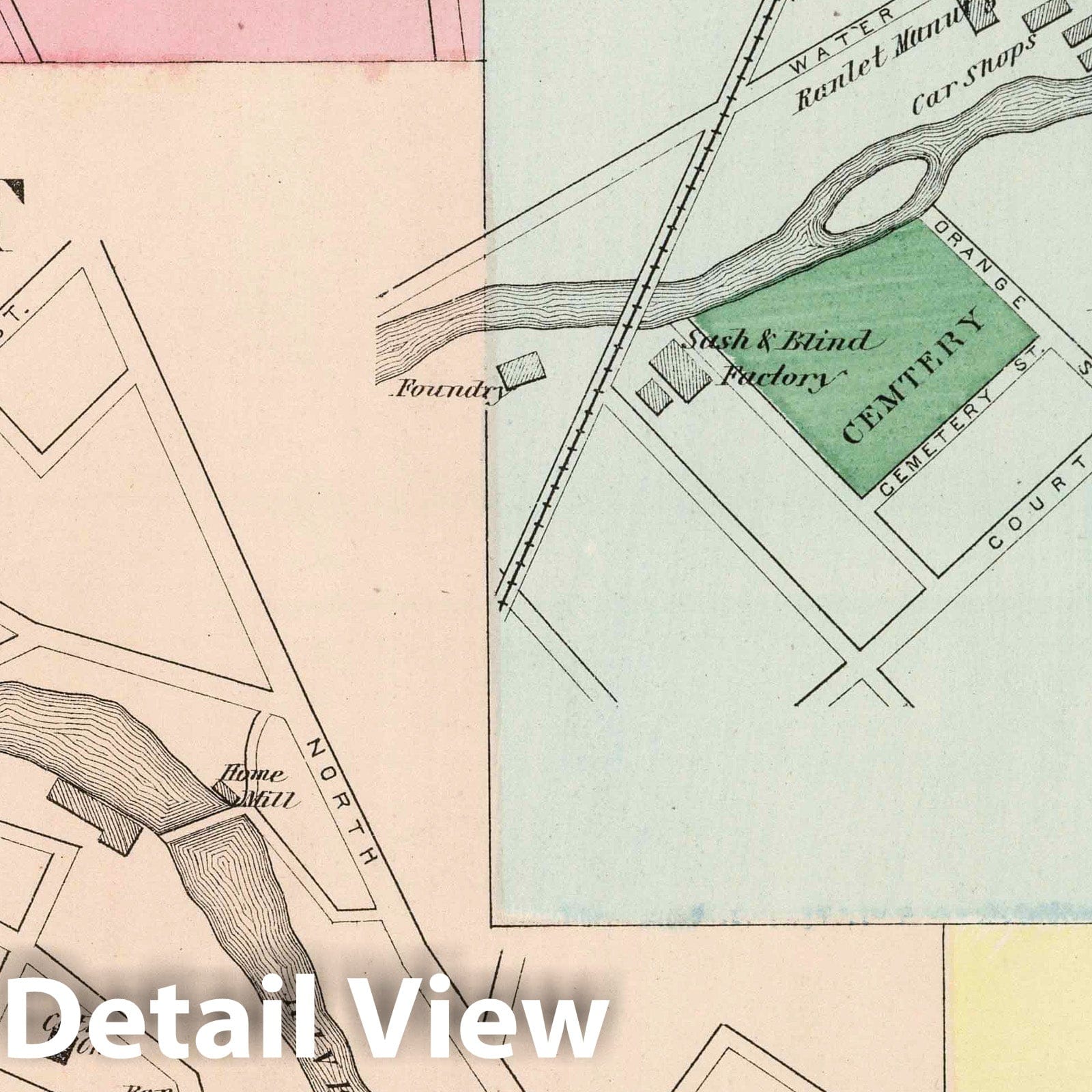 Lebanon, Claremont, Laconia, and Hanover, New Hampshire - Railroad Map, 1877