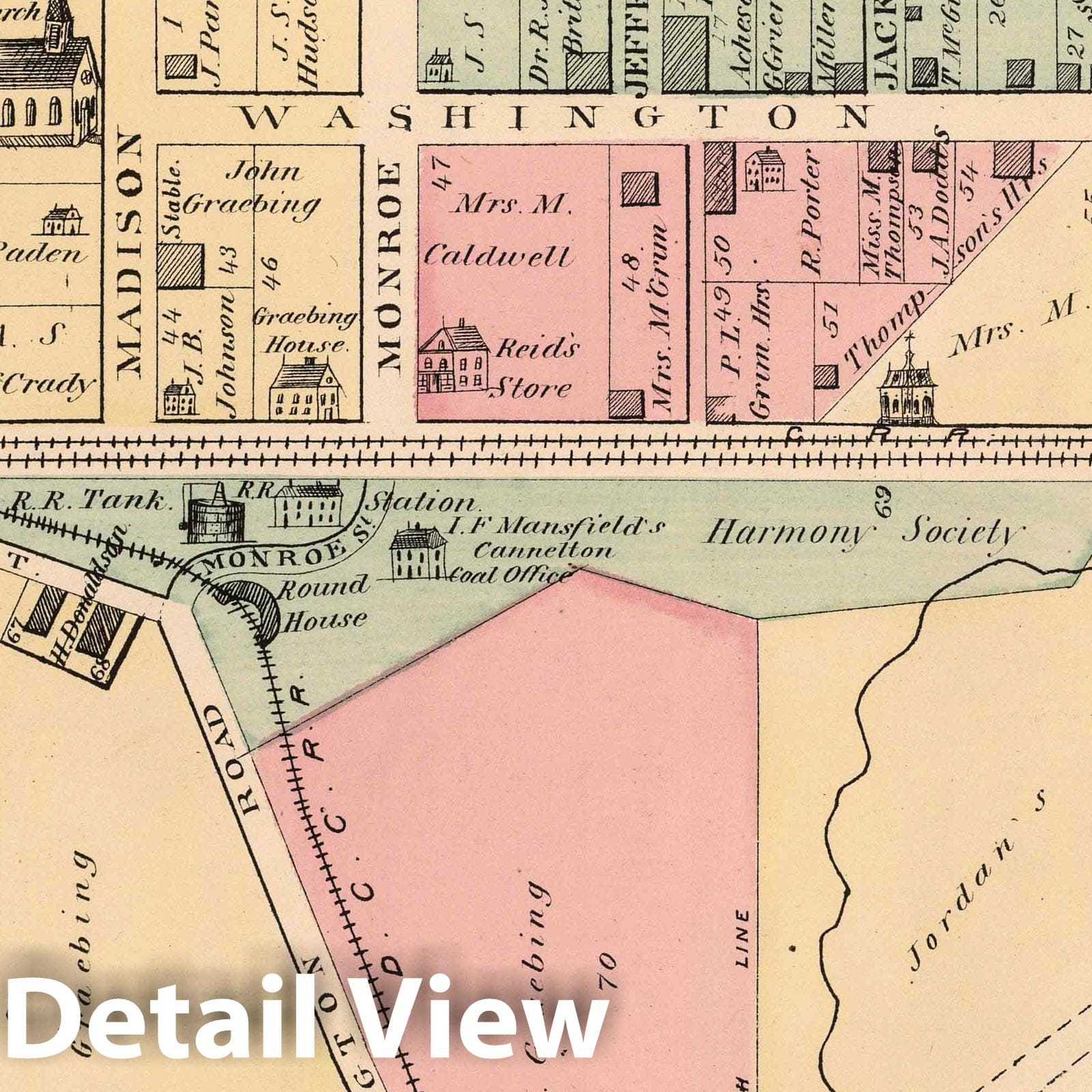 New Gallilee Township and Hanover Township - Property Map, 1876
