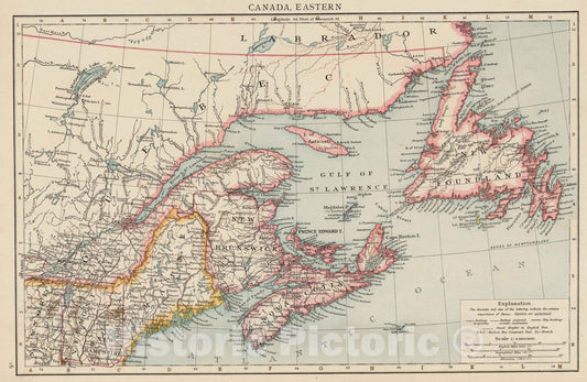 Historic Map : 1895 Canada Eastern. - Vintage Wall Art