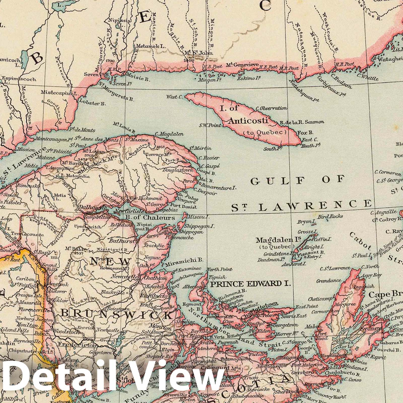 Eastern Canada - Railroad Map, 1895 - Historical Map Print