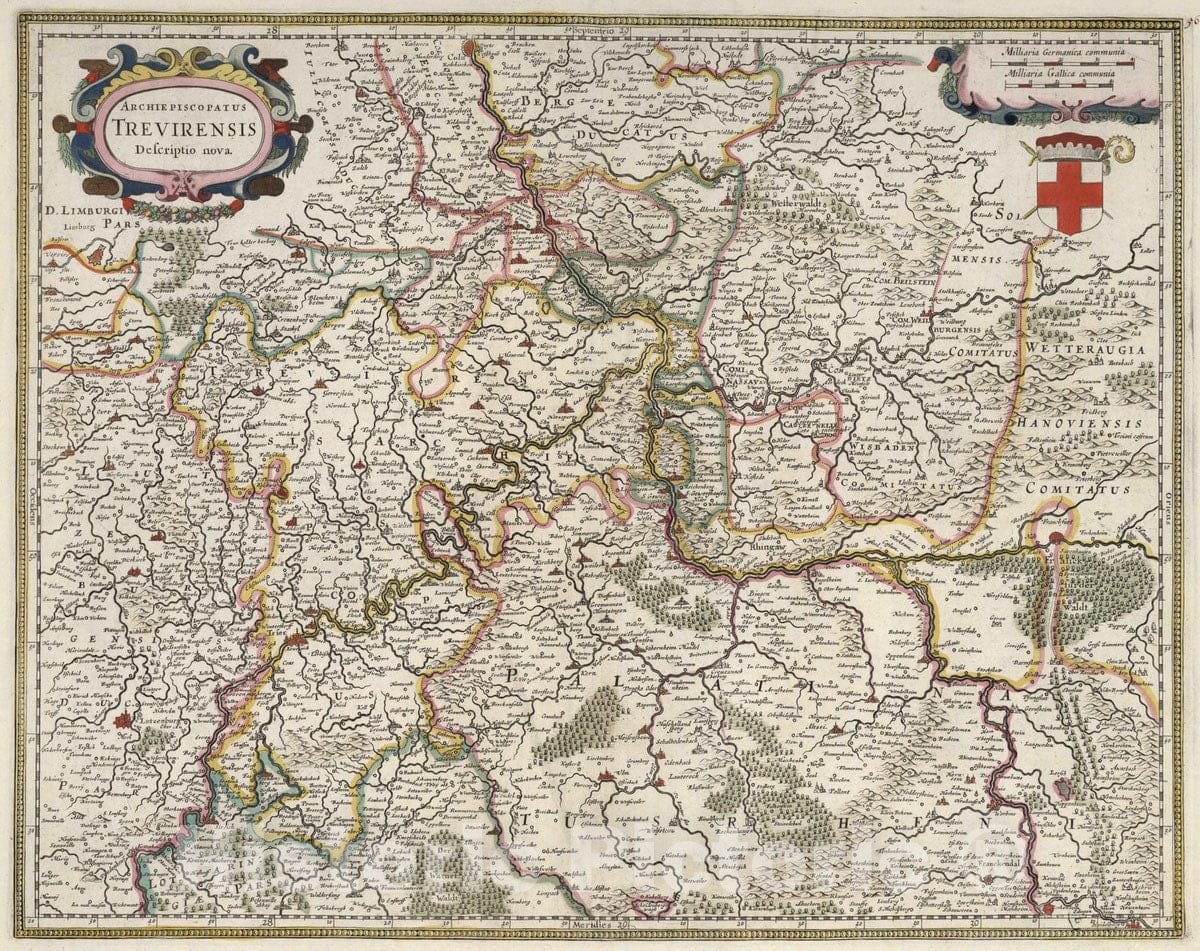 Historic Map : 1682 Archiepiscopatus Trevirensis Descriptio Nova. - Vintage Wall Art