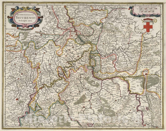 Historic Map : 1682 Archiepiscopatus Trevirensis Descriptio Nova. - Vintage Wall Art