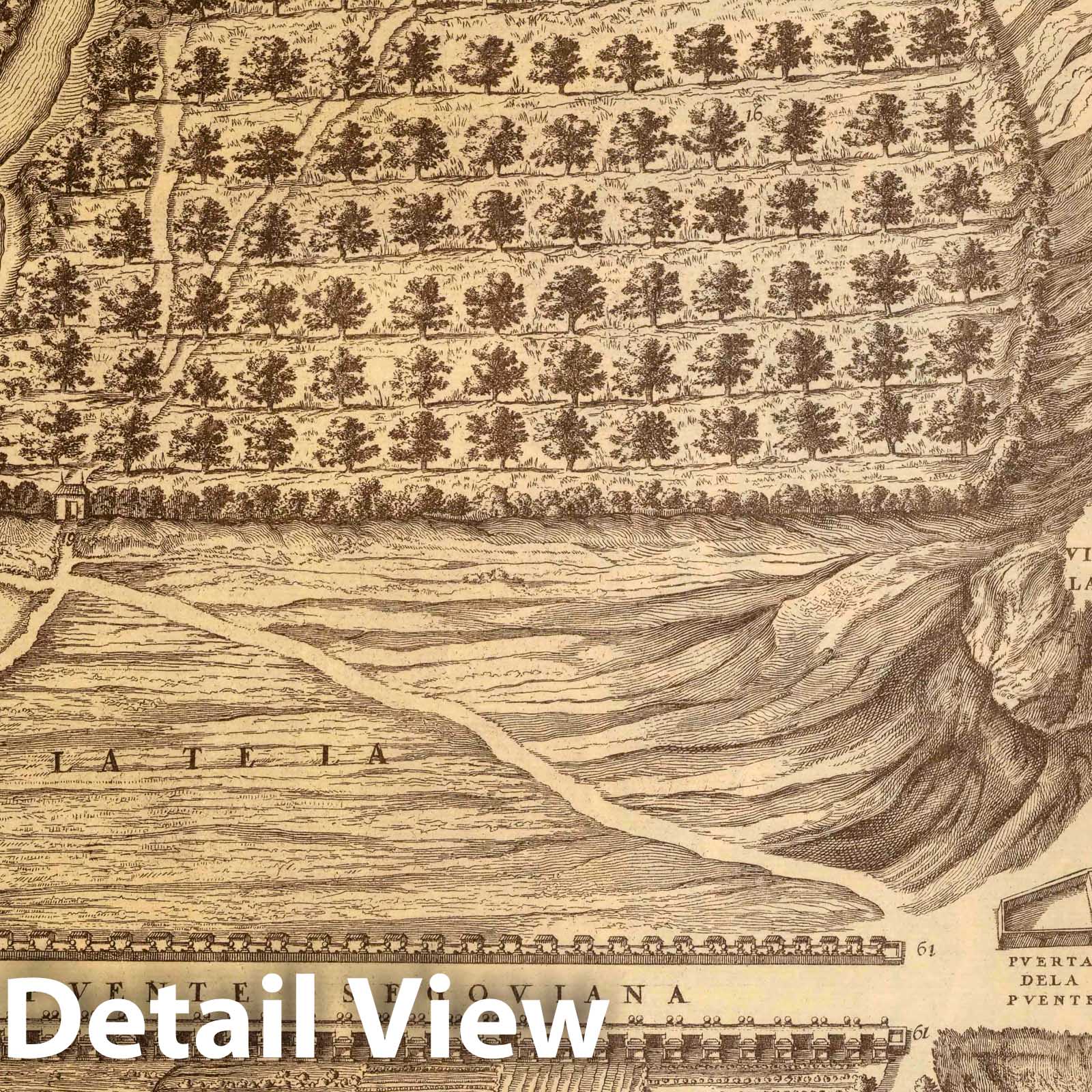 Madrid 1656 - Historical City Plan by Pedro Teixeira - Map Print