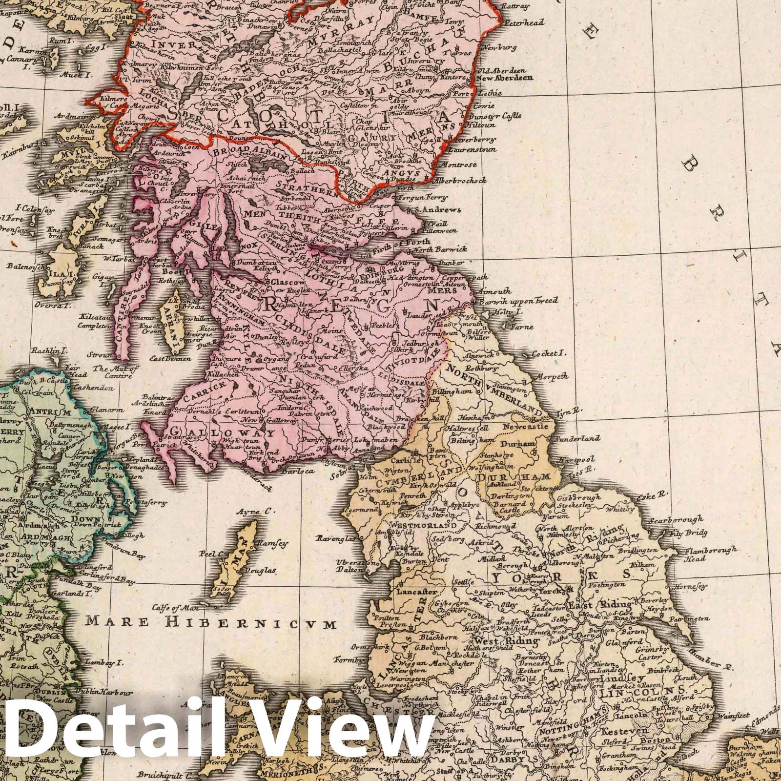 Historic Map : Great Britain 1749 Regnorum Magnae Britanniae et Hiberniae. , Vintage Wall Art