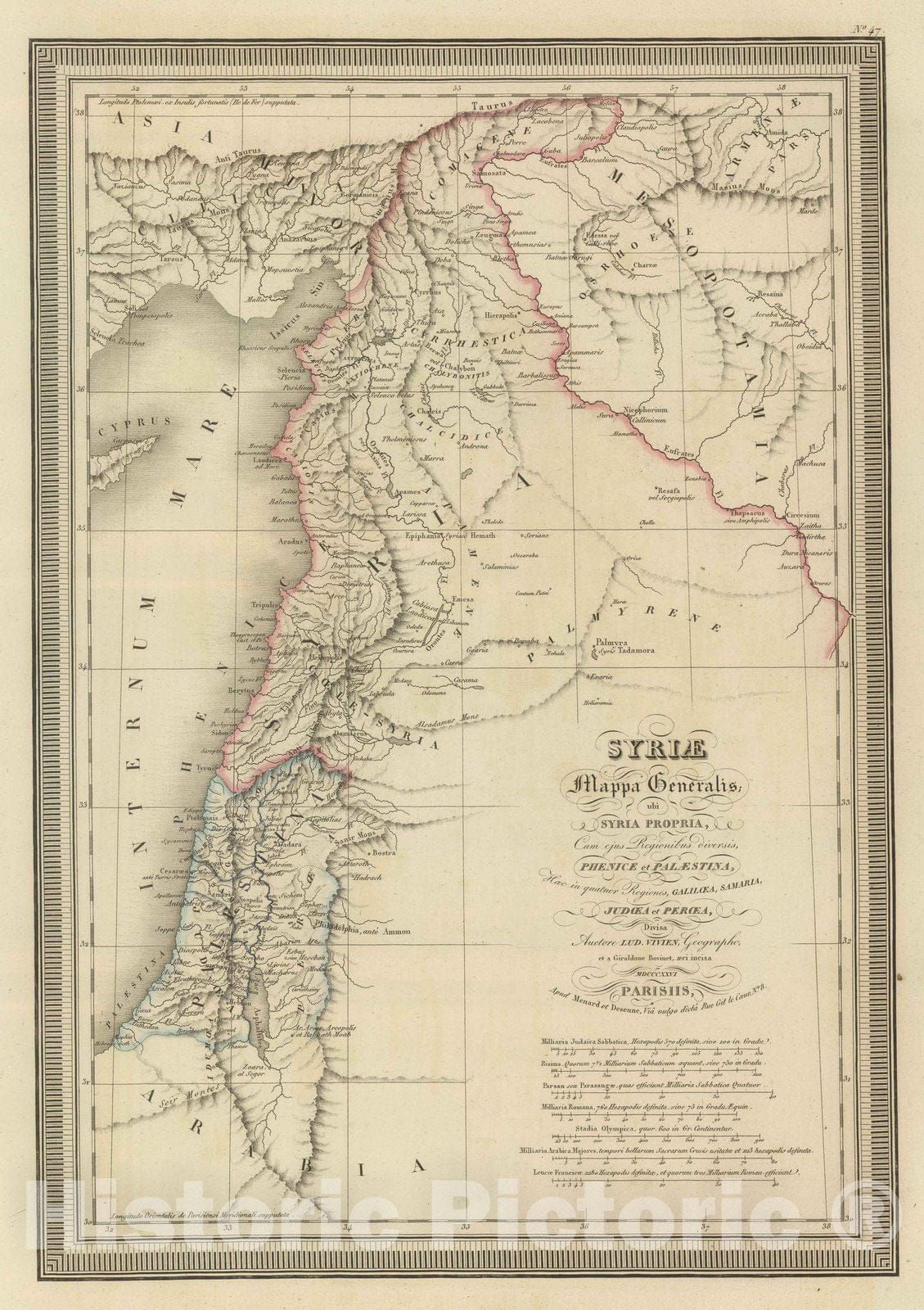 Historic Map : Israel; Syria, 1826 Syriae. , Vintage Wall Art