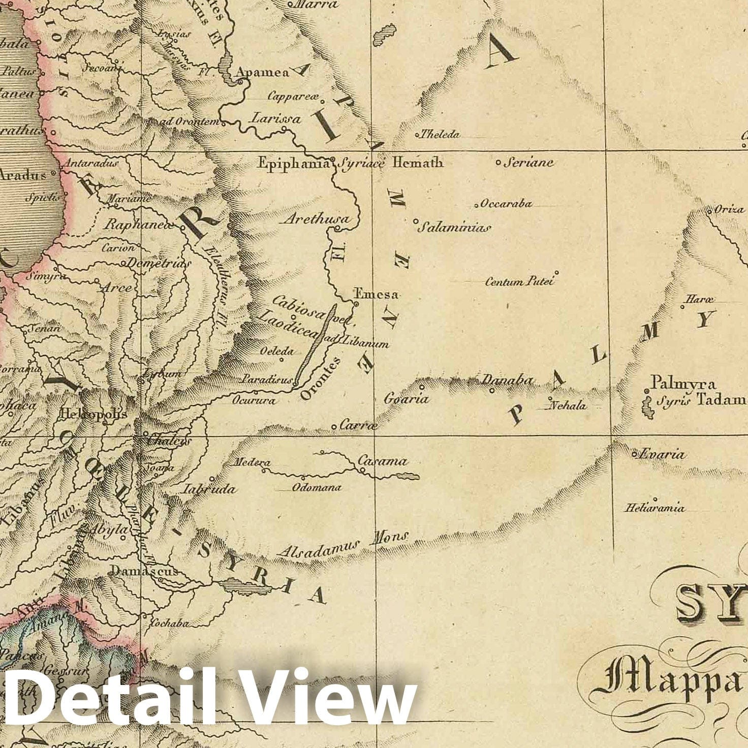 Syria, Phoenicia, and Palestine, 1826 - Historical Map Print
