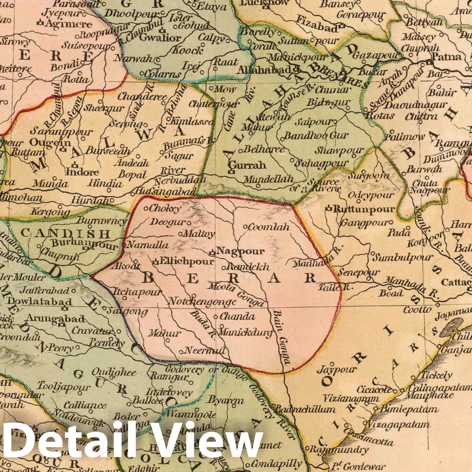 India, 1806 - Historical Map Print from Robert Wilkinson's Atlas