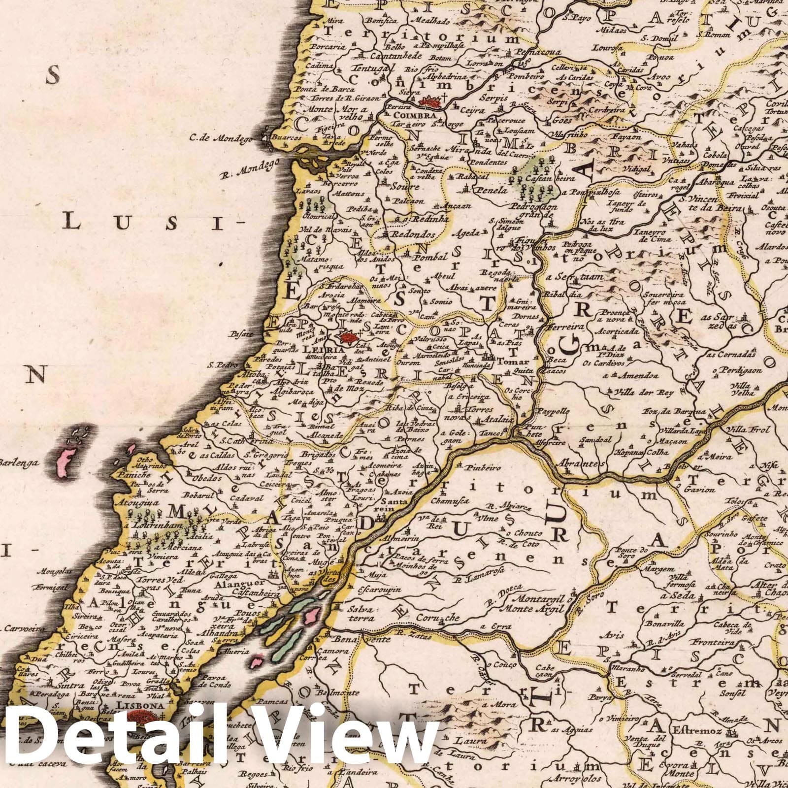 Portugal, 1682 - Historical Map Print by Frederick de Wit