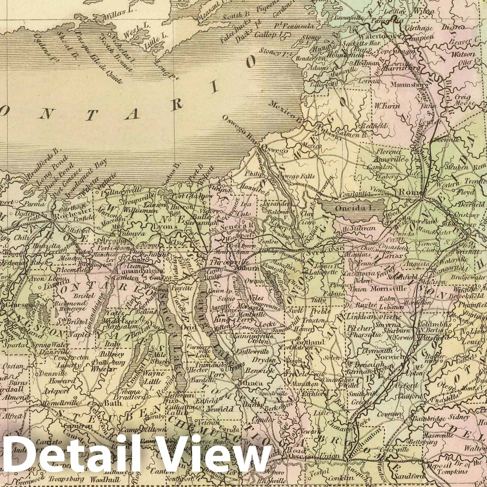 New York with Long Island - Railroad Map, 1848