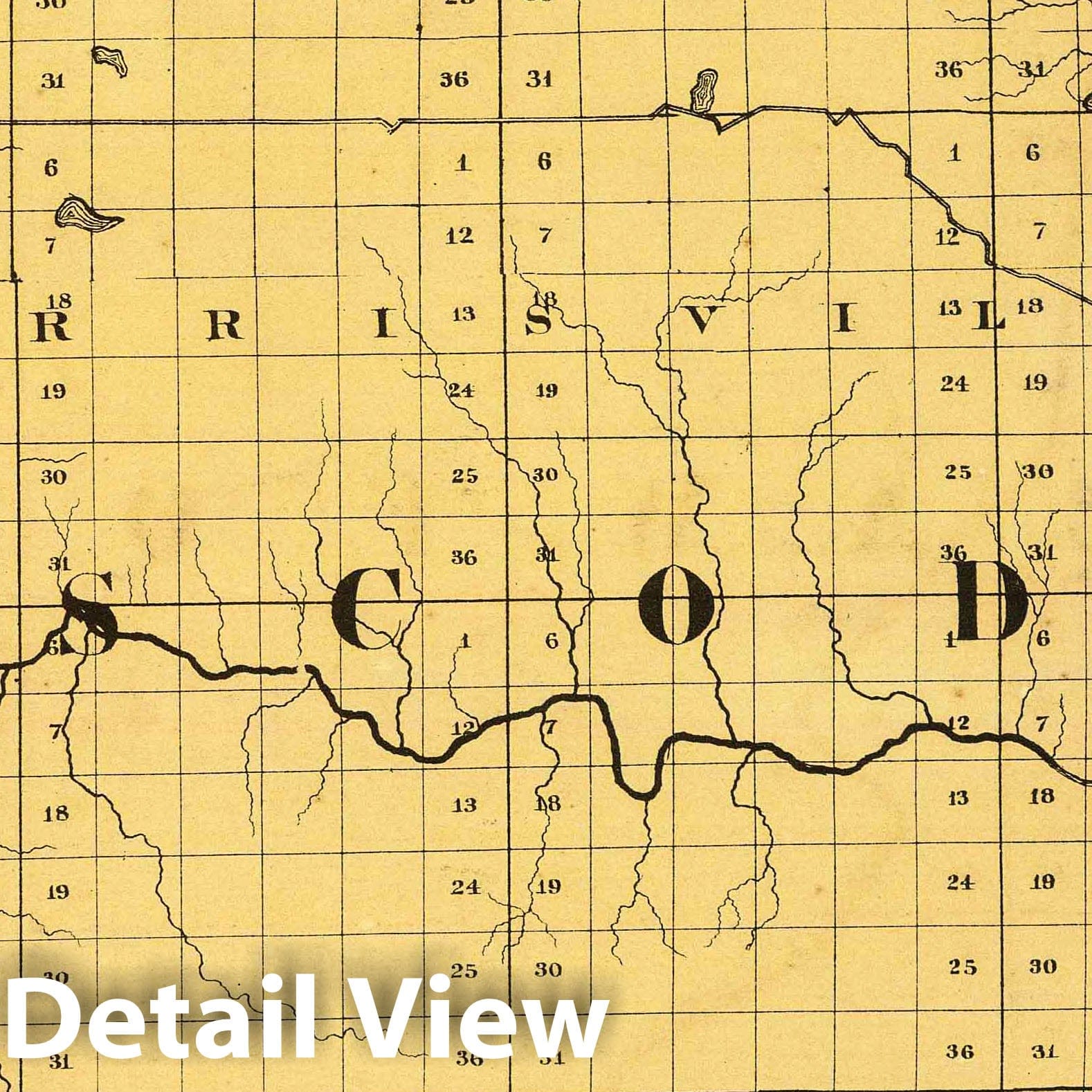 Oscoda County - Railroad Map, 1873 - Historical Michigan Atlas Print