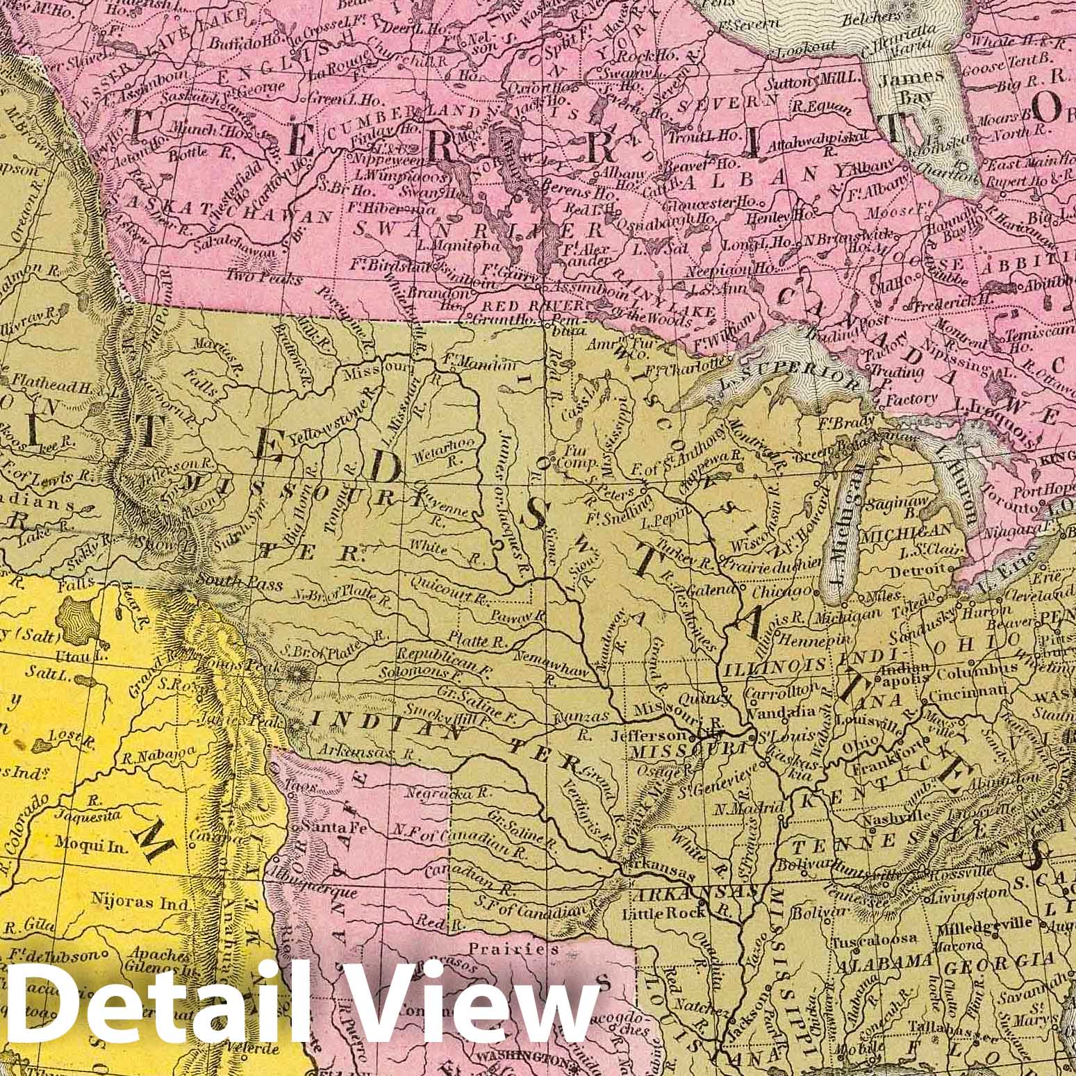 North America, 1846 - Mitchell's Universal Atlas Map Print